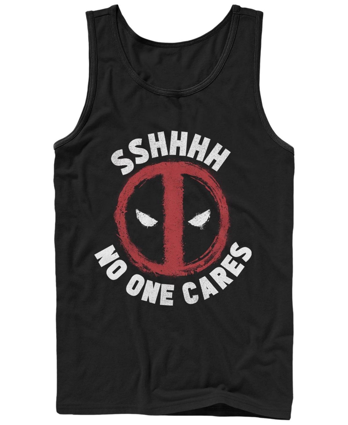 Men's Marvel Deadpool No One Cares Graphic Tank Top, Size: XXL, Black Product Image