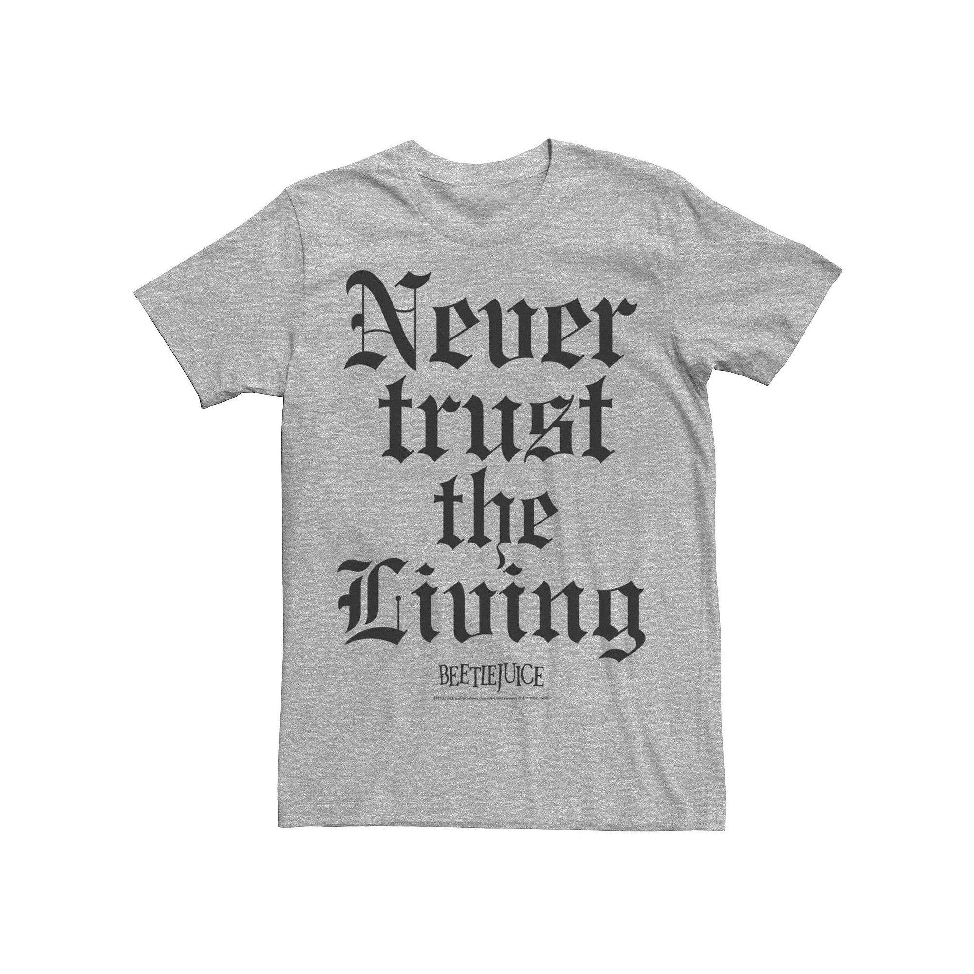 Men's Beetlejuice Never Trust The Living Text Tee,  Product Image