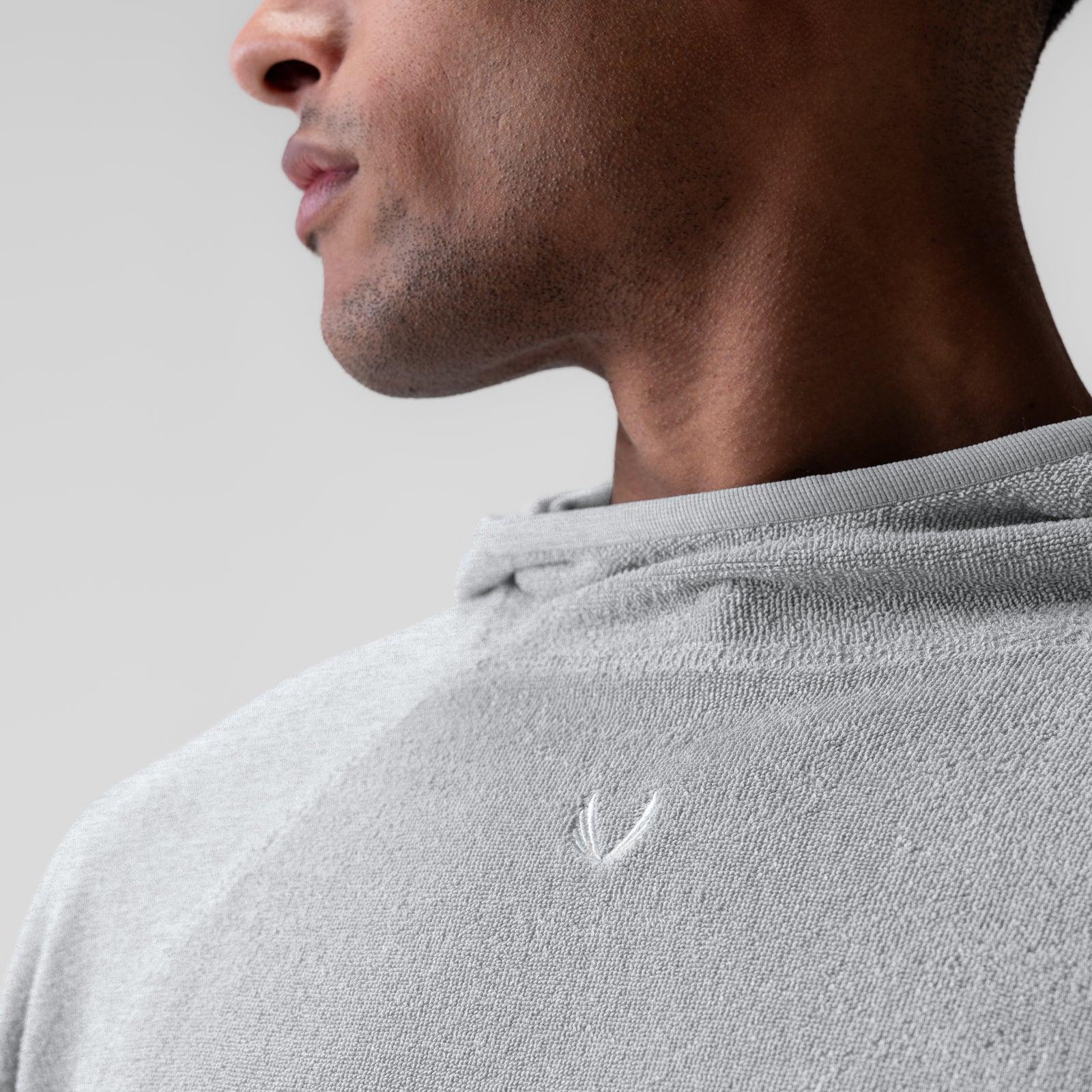 1054. Towel Terry Reversible Hoodie - Heather Grey Product Image