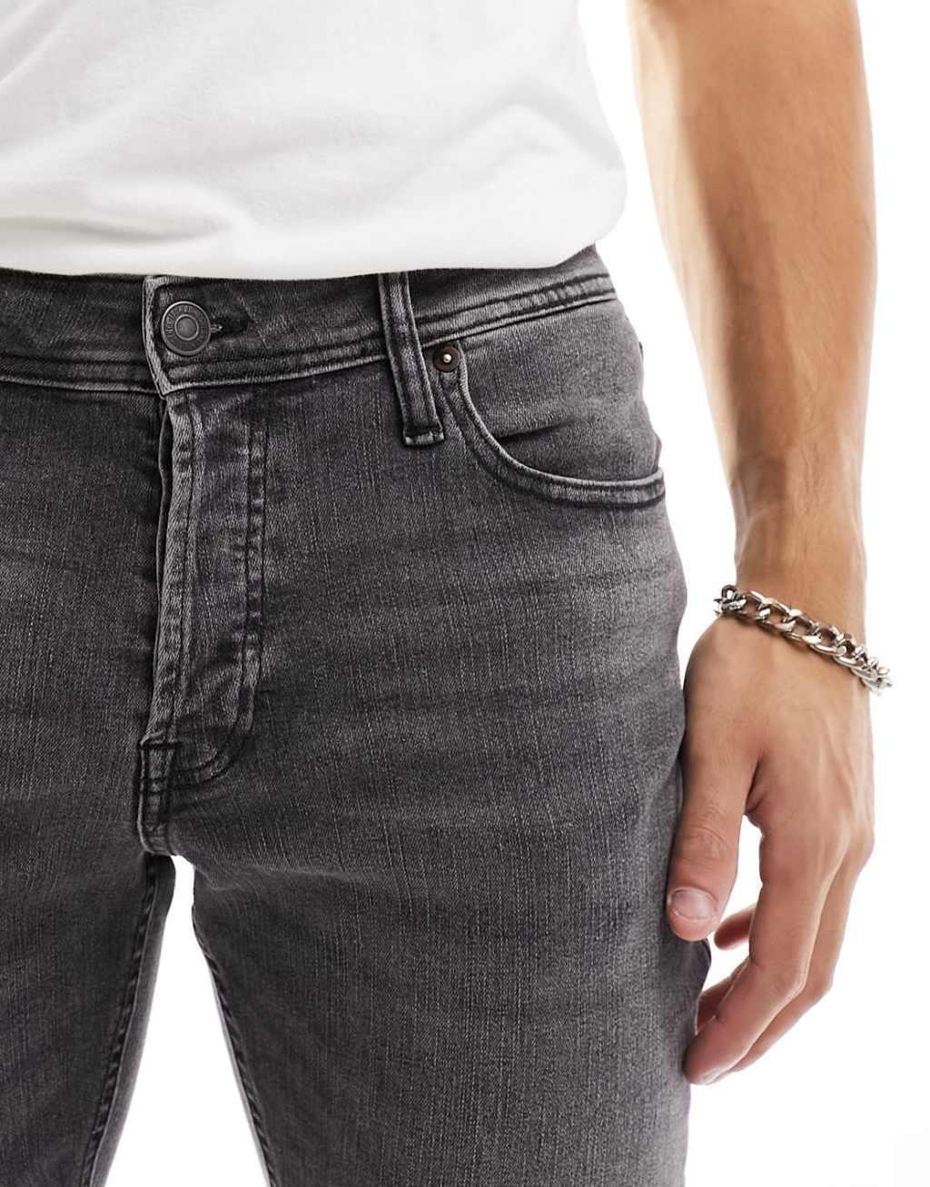 Jack & Jones glenn slim jeans in gray Product Image