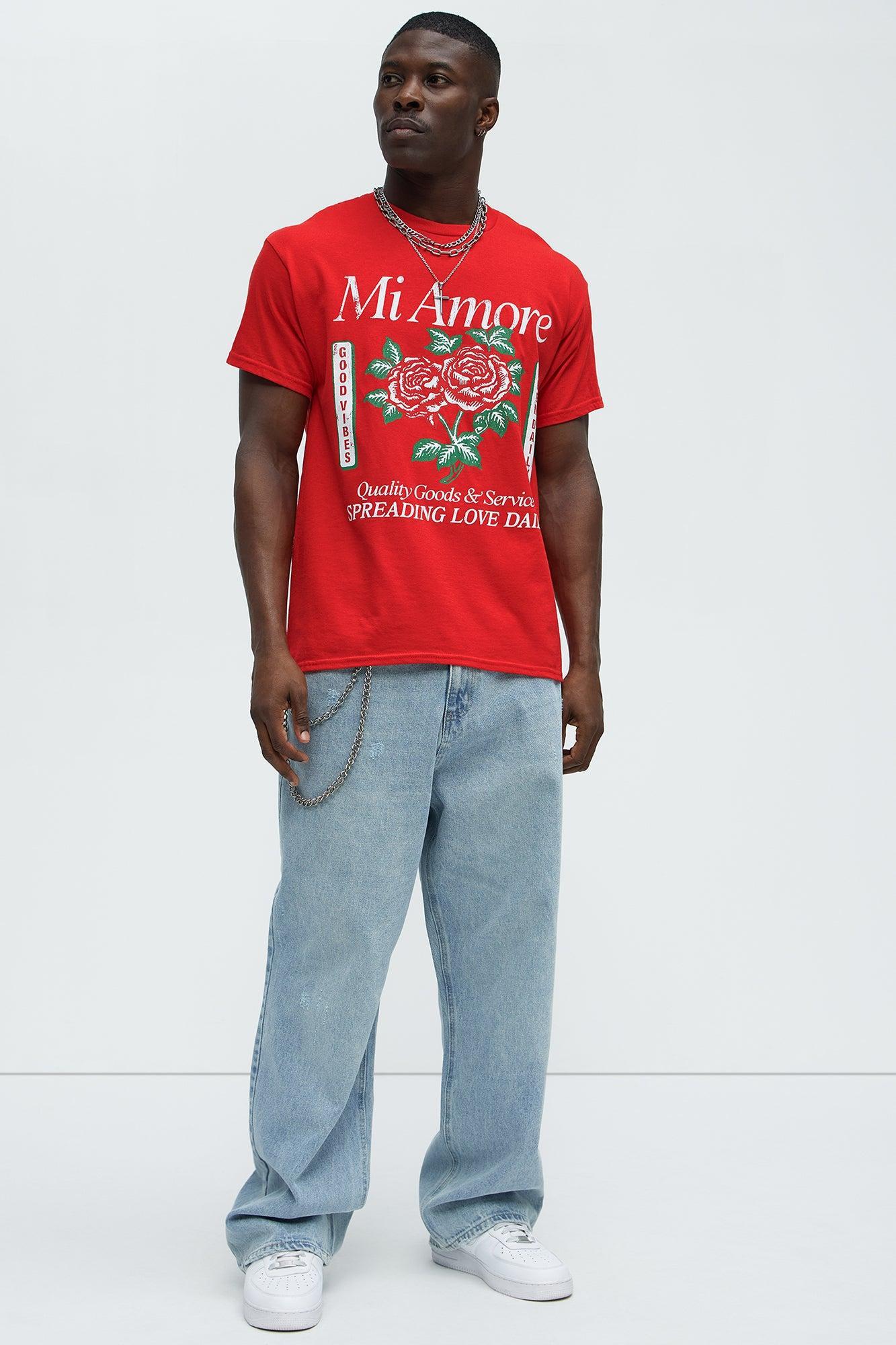 Mi Amore Spreading Love Short Sleeve Tee - Red Product Image