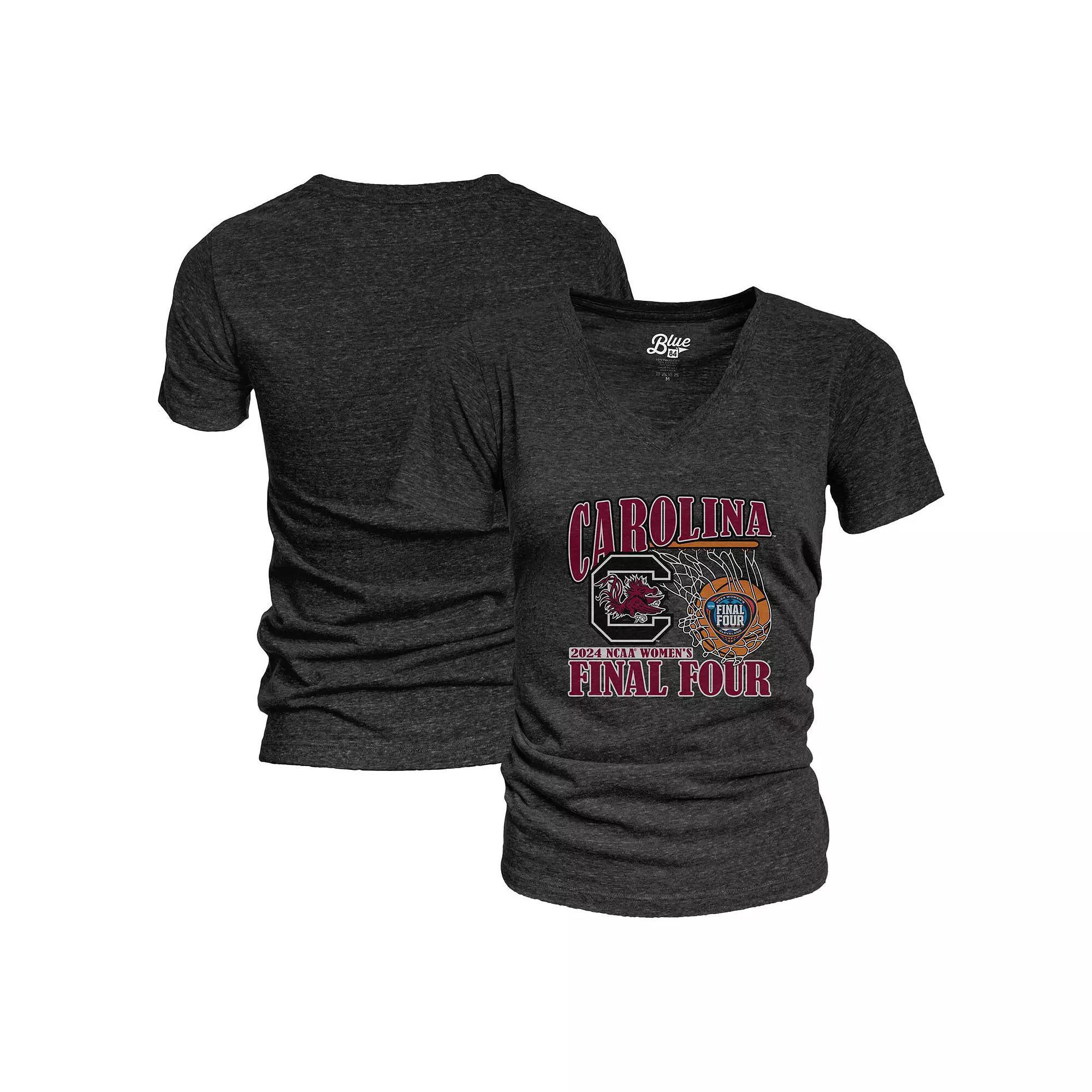 Women's Blue 84 Black South Carolina Gamecocks 2024 NCAA Women's Basketball Tournament March Madness Final Four Tri-Blend V-Neck T-Shirt, Size: Small Product Image