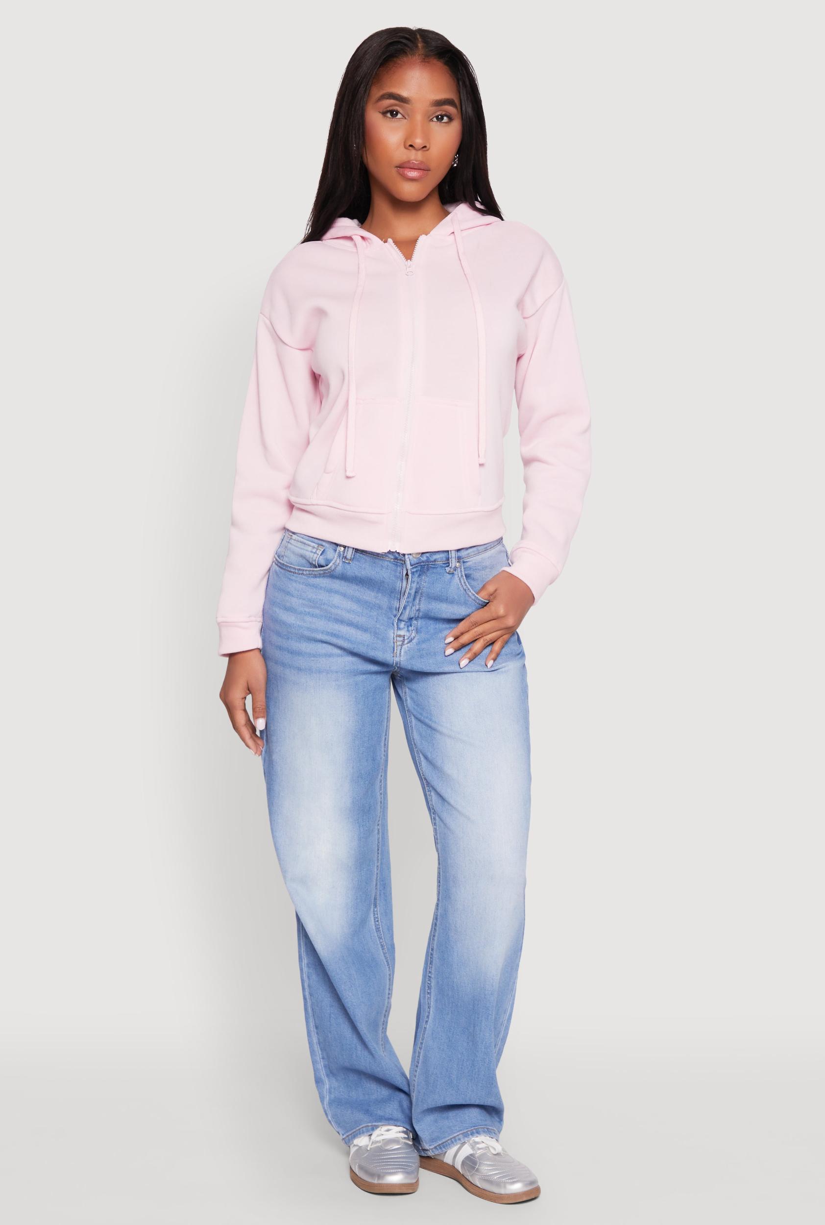 Womens Fleece Lined Zip Front Hoodie Product Image