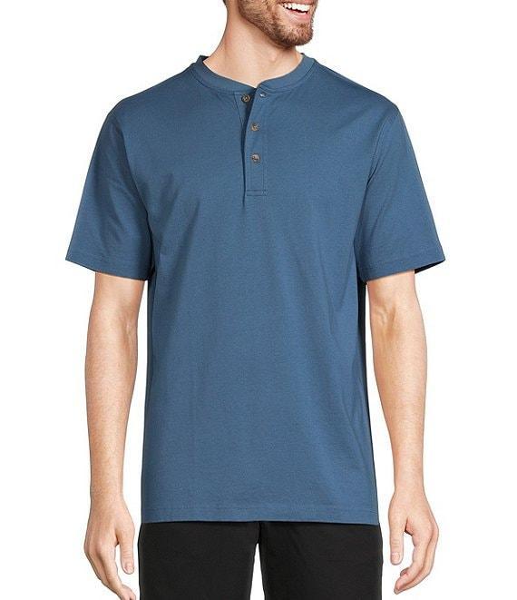 L.L.Bean Carefree Unshrinkable Traditional Fit Short Sleeve Henley T-Shirt Product Image