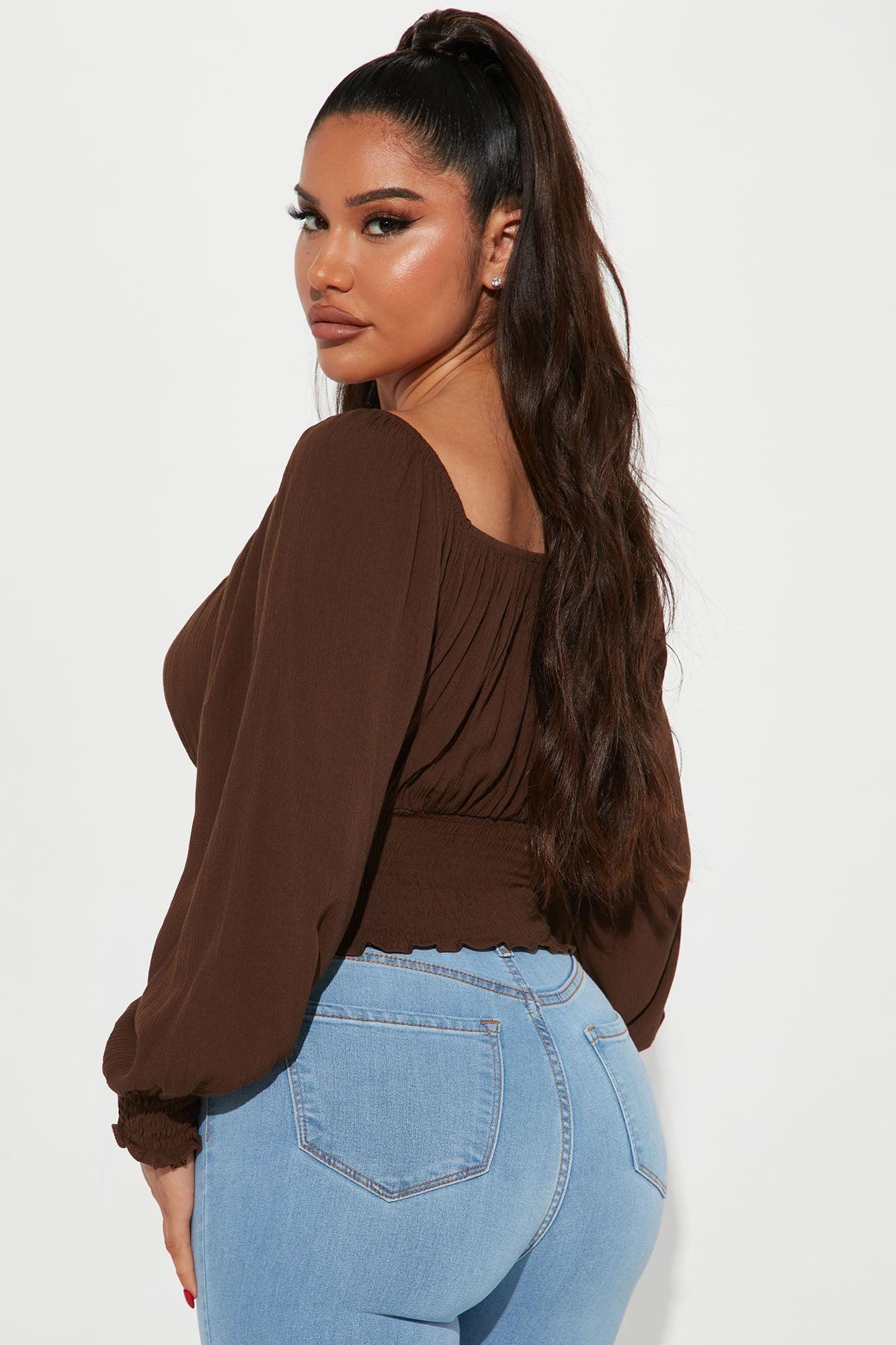 Brooklyn Crop Top - Chocolate Product Image