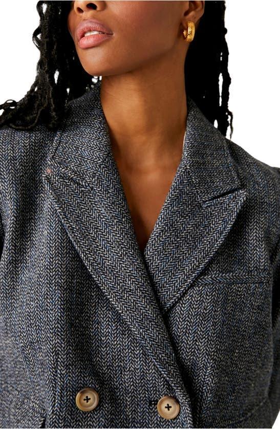 Heritage Double Breasted Crop Blazer In Grey Product Image