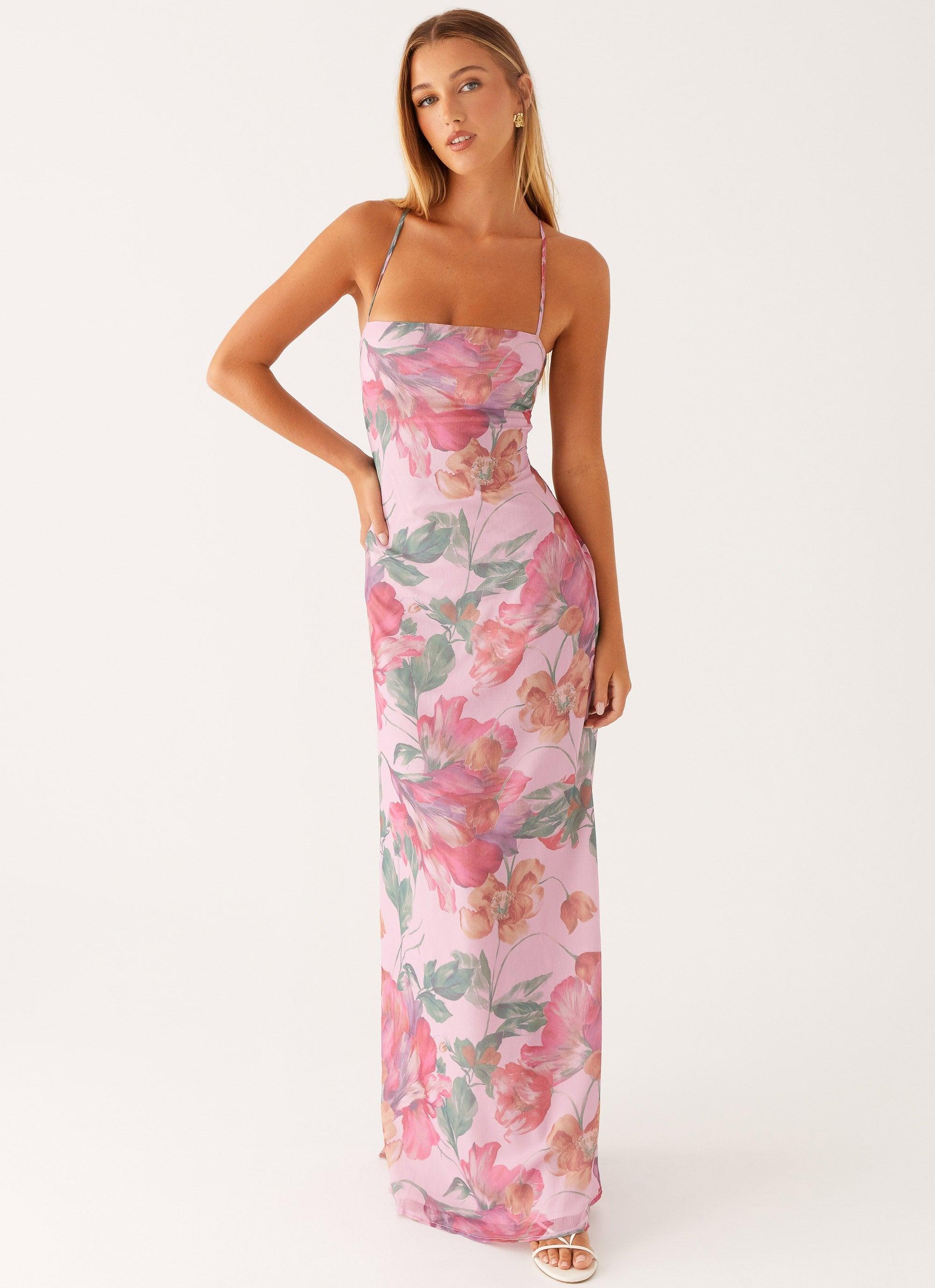 Peggy Maxi Dress - Pink Floral Product Image