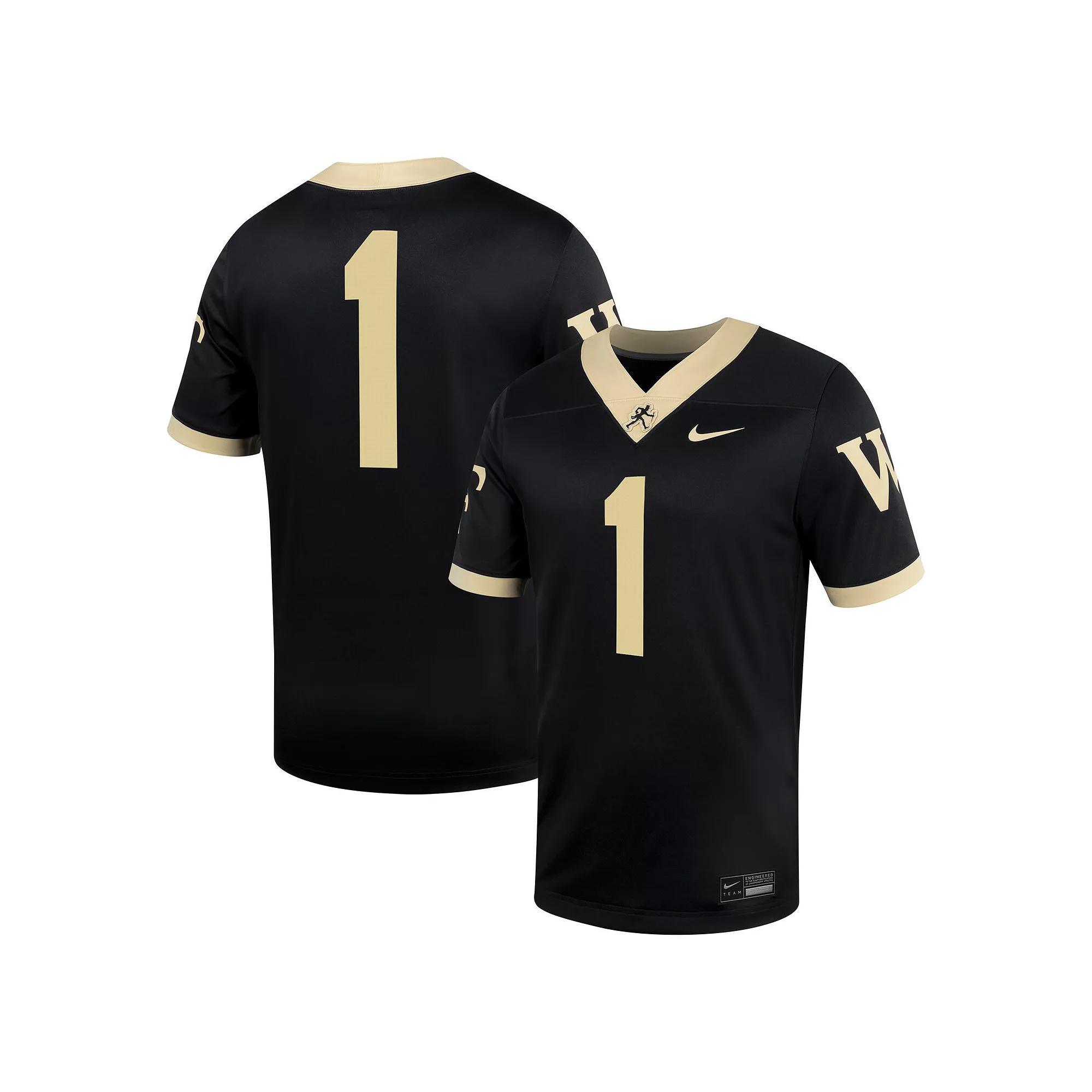 Men's Nike #1 Black Wake Forest Demon Deacons Untouchable Football Jersey,  Product Image