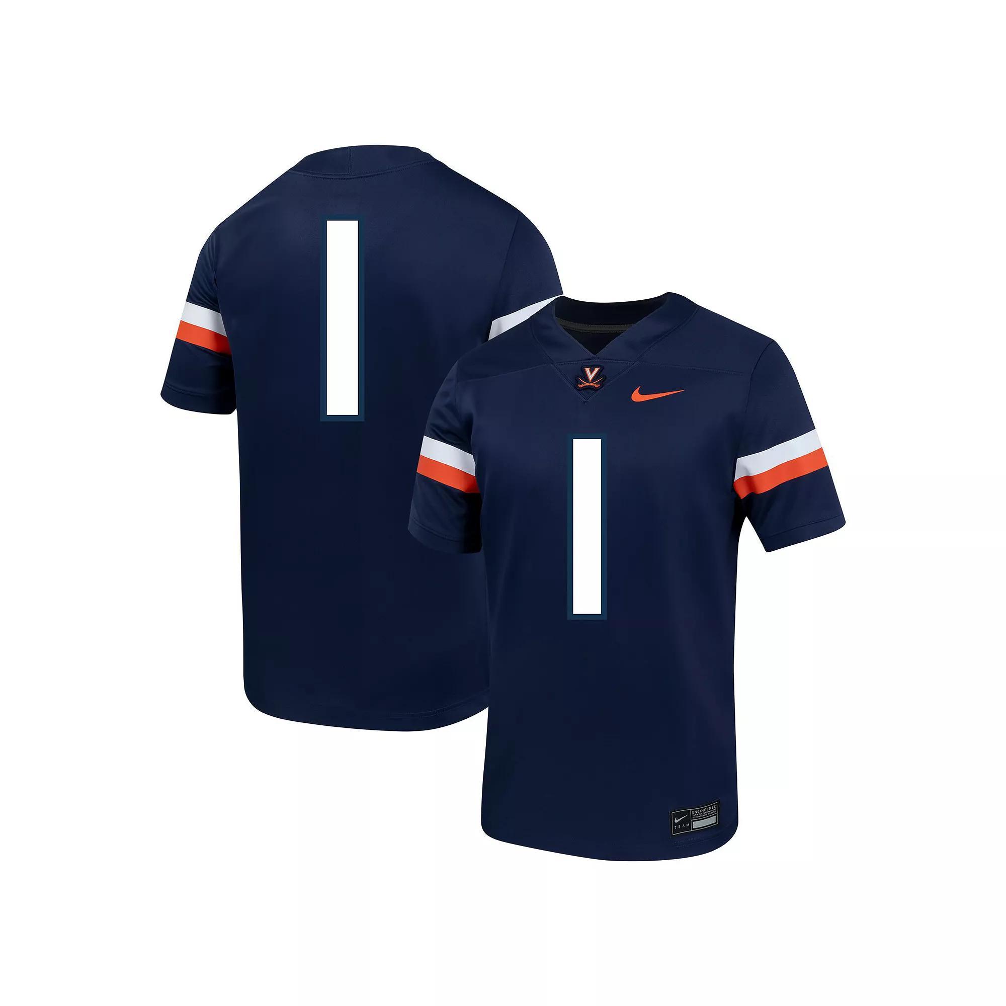 Men's Nike #1 Navy Virginia Cavaliers Untouchable Football Jersey,  Product Image
