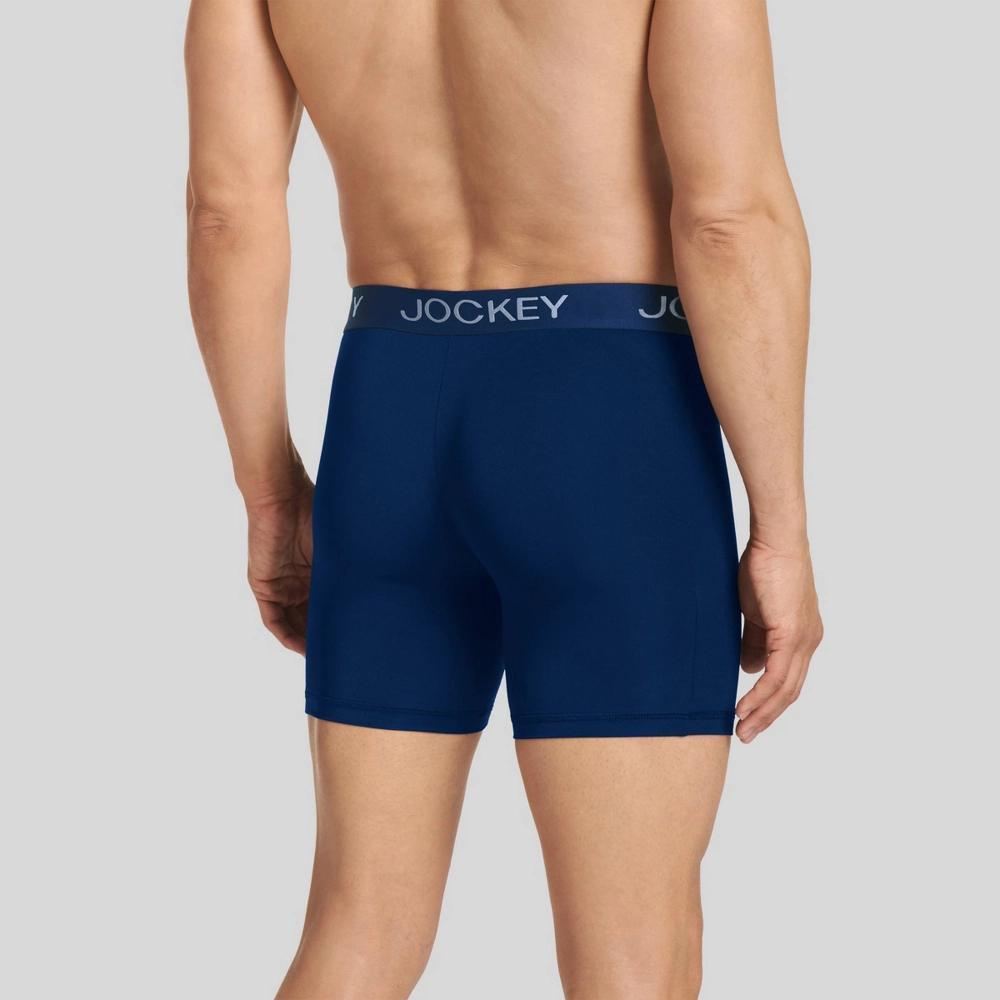 Jockey Generation Mens Microfiber Stretch 3pk Boxer Briefs Black/Blue M Product Image