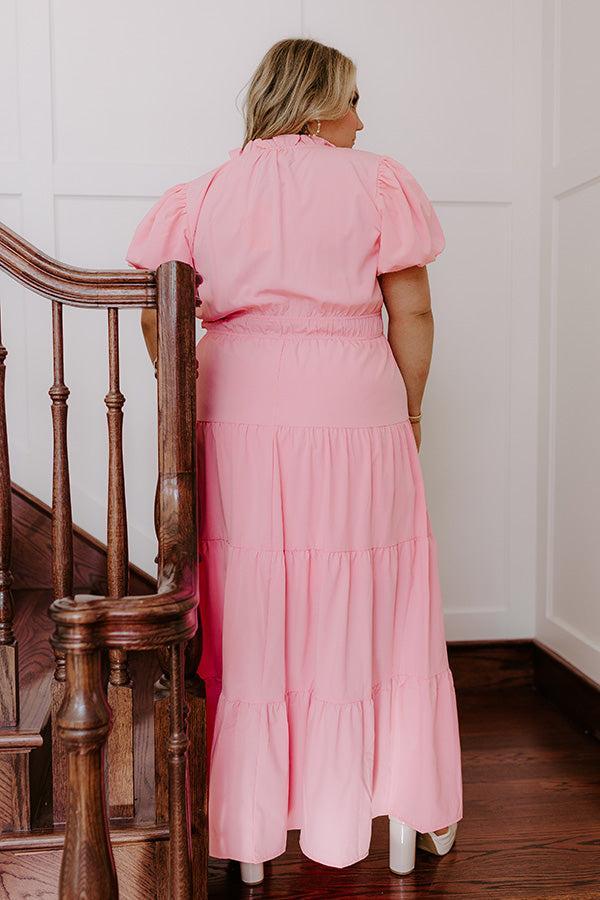 Simply Sweet Maxi Dress in Pink Curves Product Image