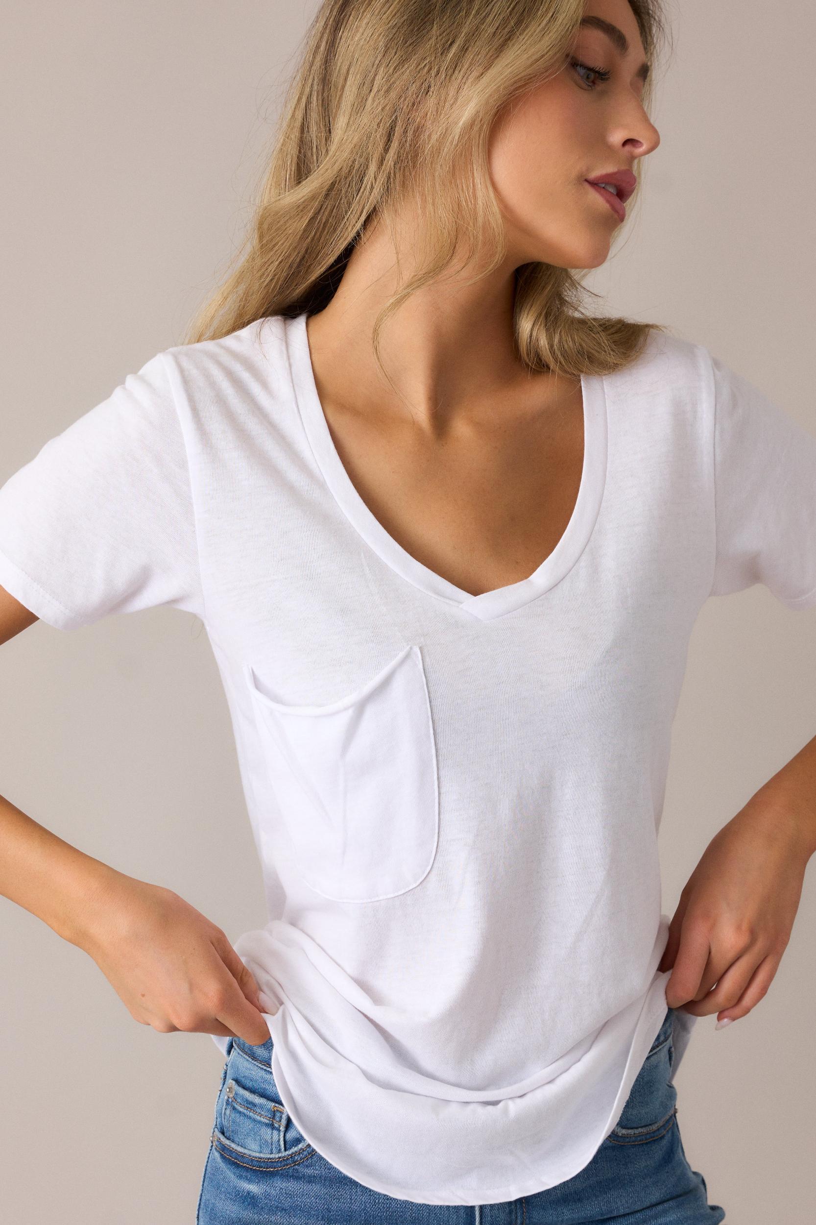 Z Supply White Pocket Tee Product Image