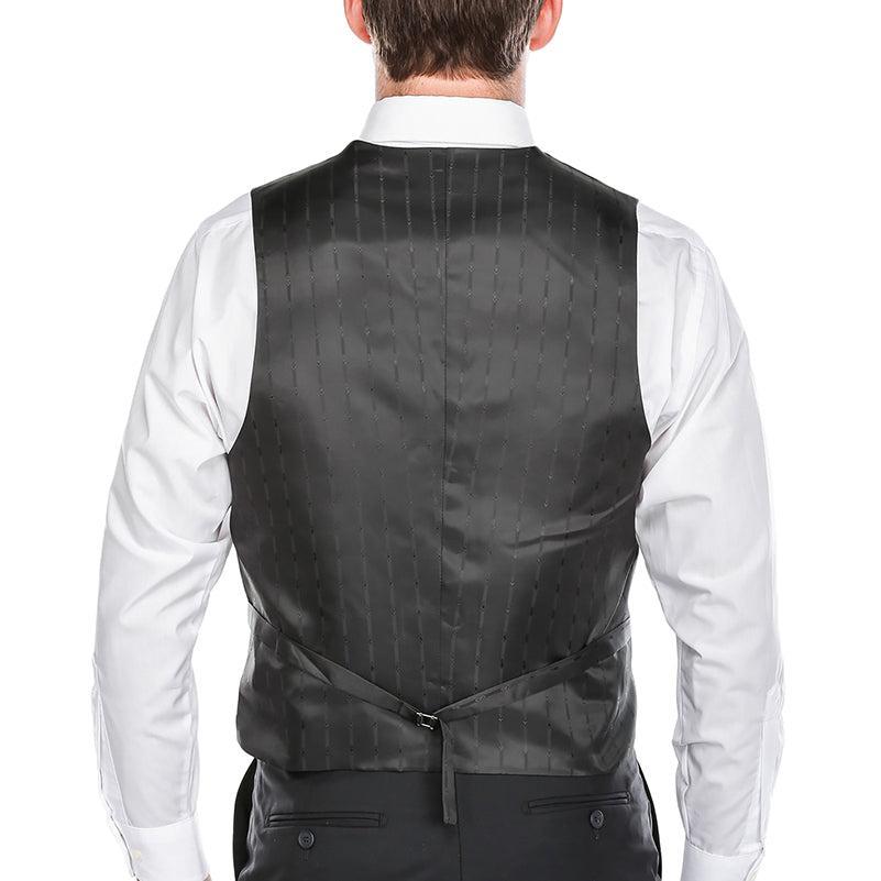 Vanderbilt Collection - Classic Dress Vest 5 Buttons Regular Fit In Black Product Image