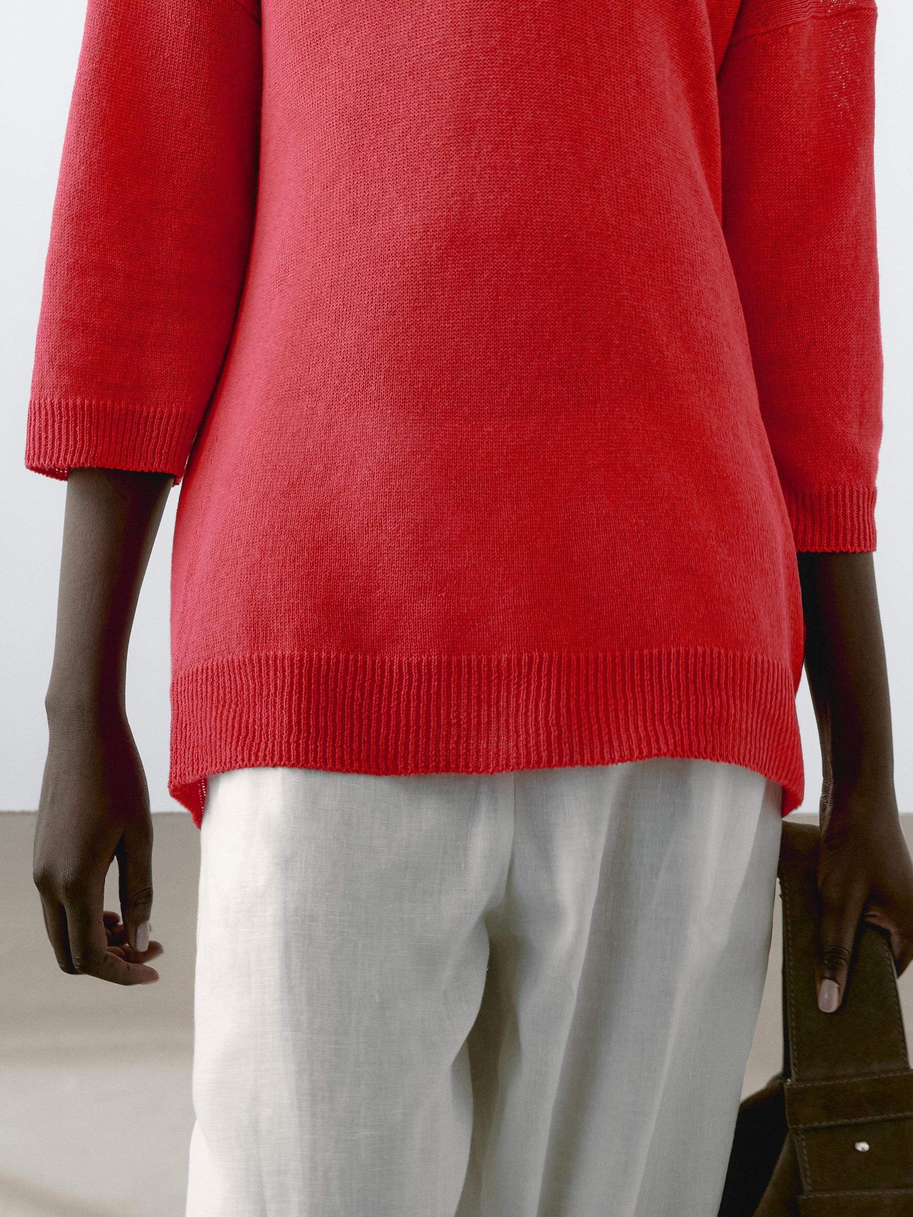 Oversize knit sweater with polo collar Product Image