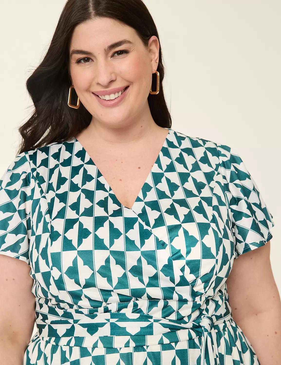 Lena Flutter-Sleeve Knit Dress Product Image