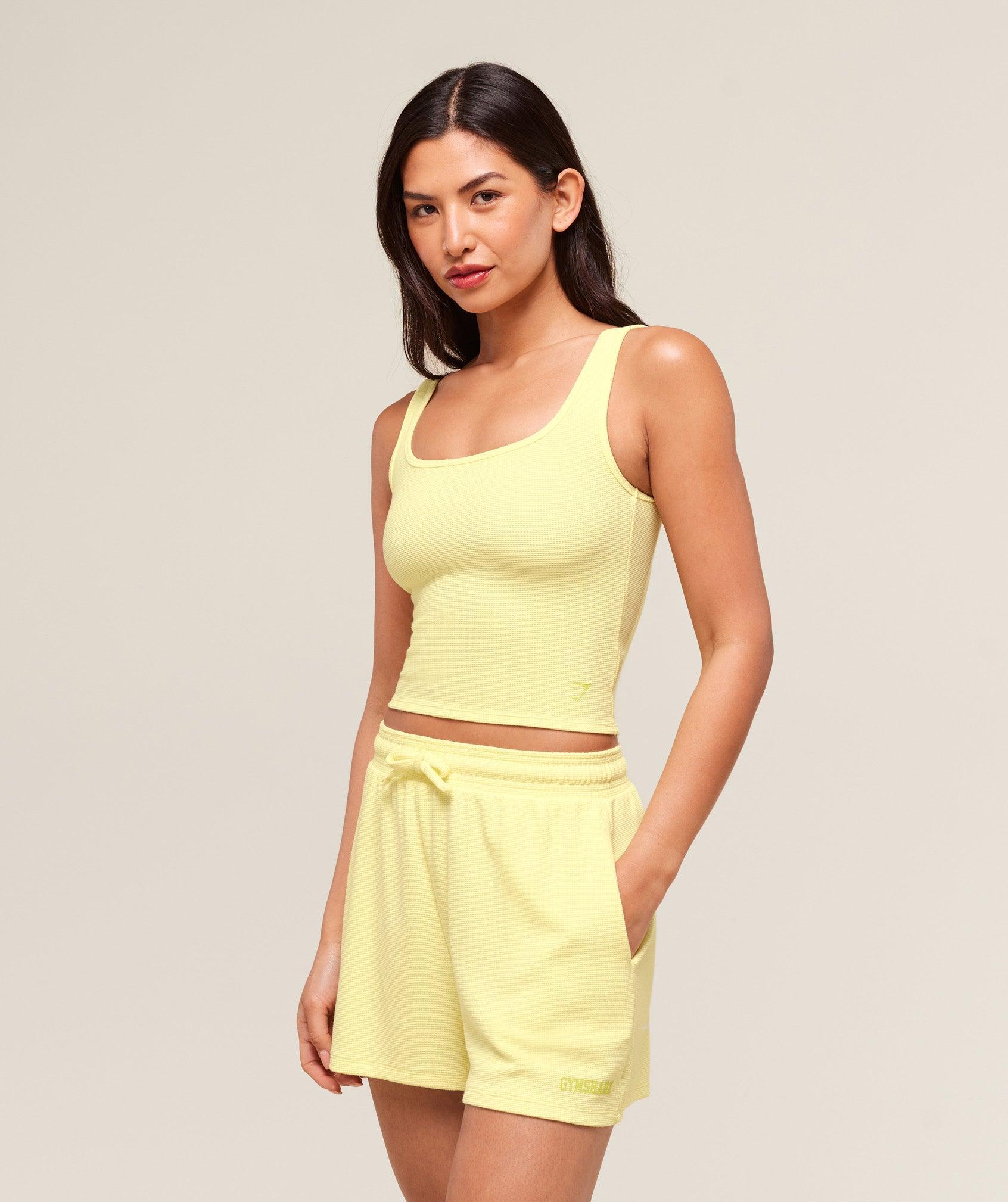 Gymshark Waffle Cropped Tank - Refresh Yellow Female Product Image