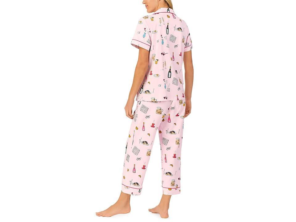 Womens Lets Do Brunch Crop Short-Sleeve Pajama Set Product Image