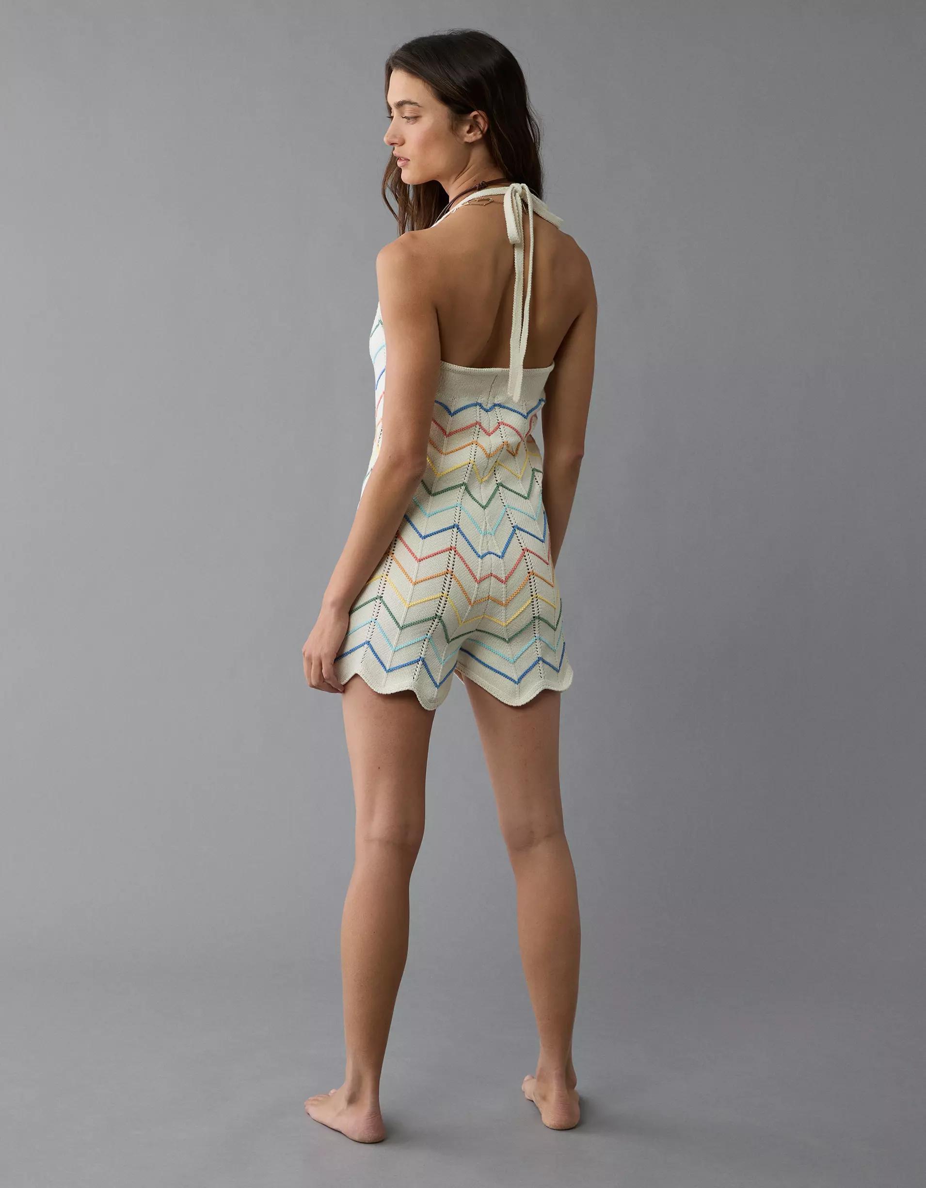 AE Pride Halter Crochet Romper Product Image