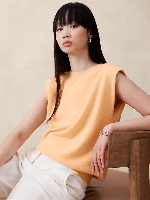 Cashmere Padded-Shoulder Top Product Image