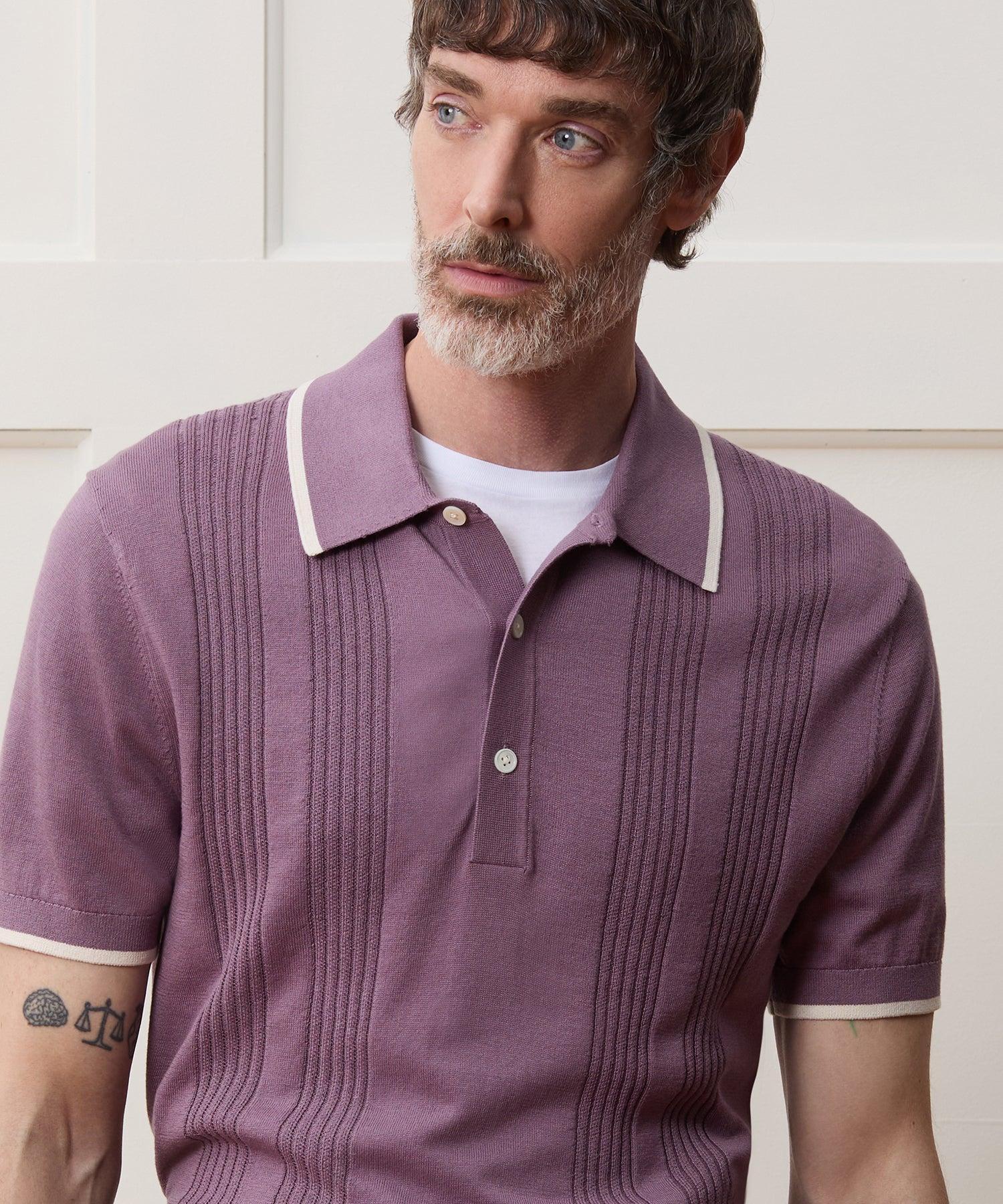 Silk-Cotton Tipped Sweater Polo Product Image