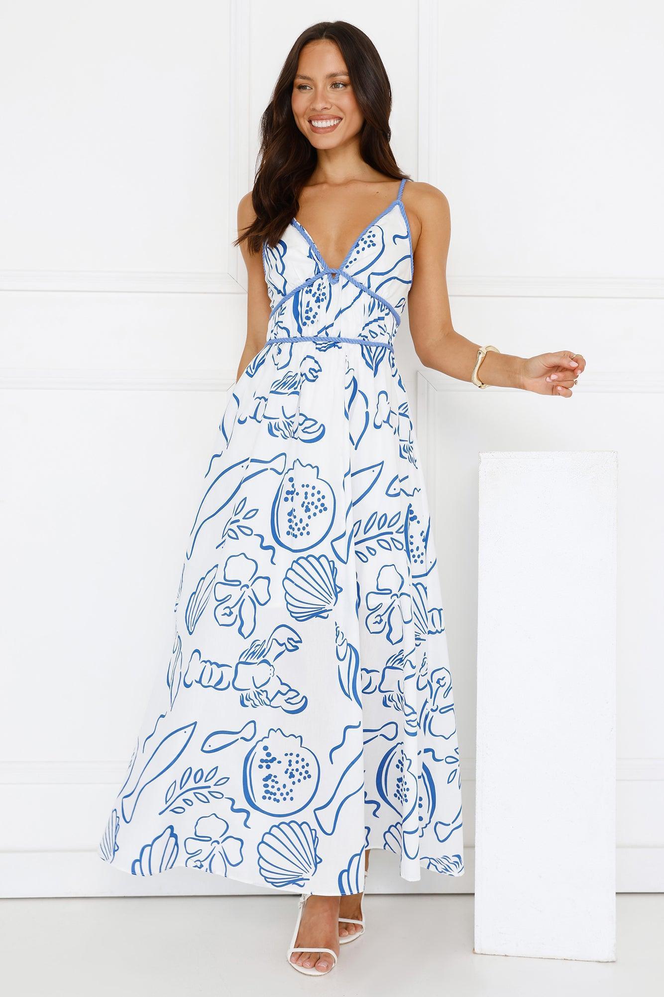 Seashell Glow Maxi Dress White Product Image