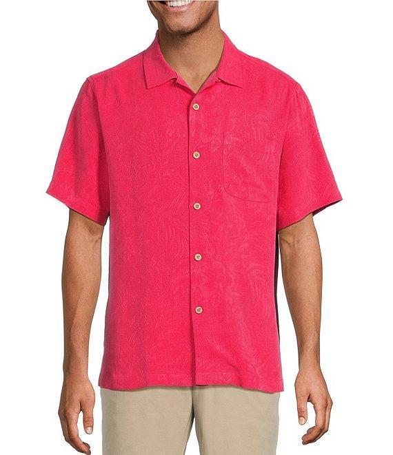 Tommy Bahama Solid Tropic Isle Short Sleeve Camp Collar Woven Shirt Product Image