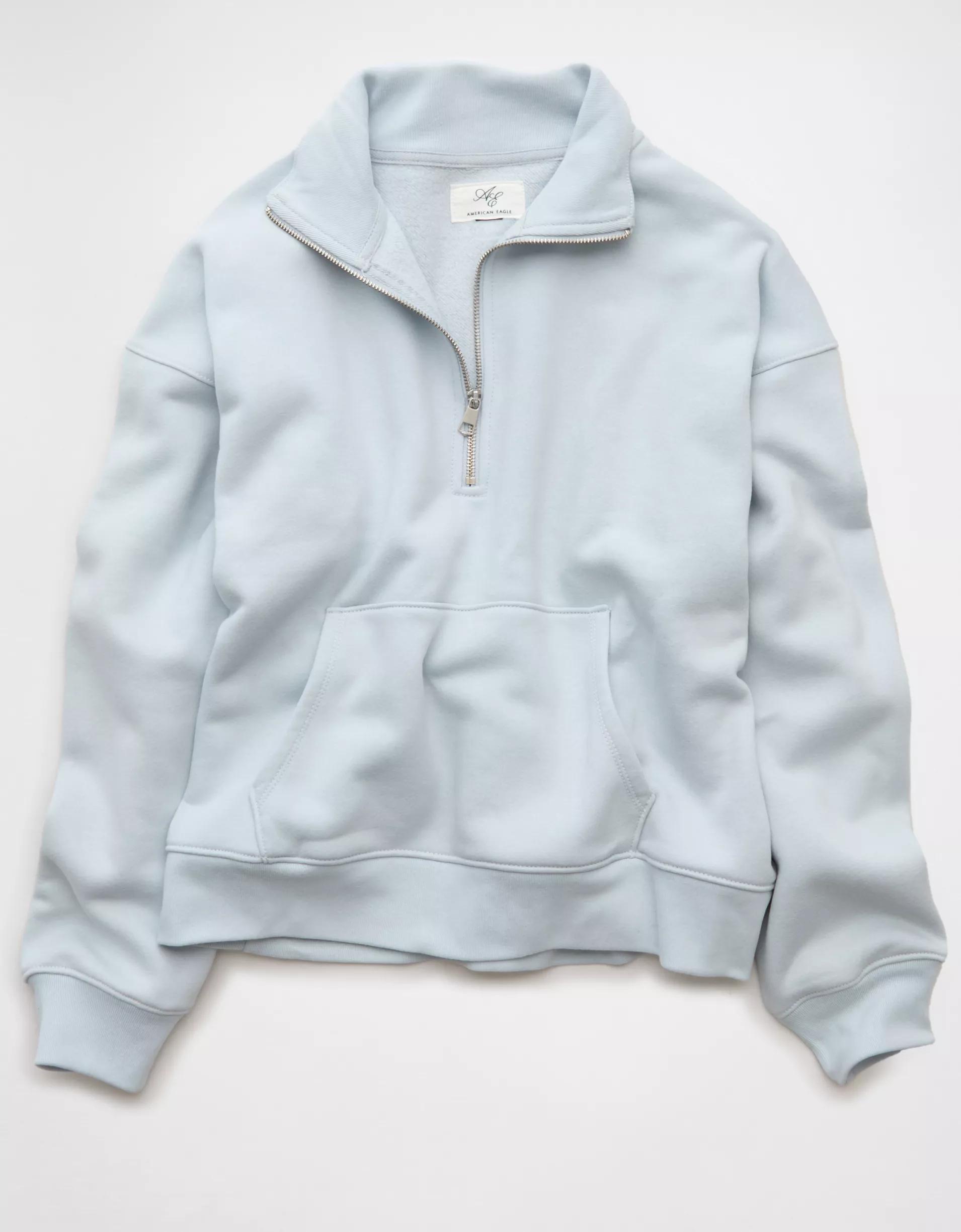AE Everyday Luxe Quarter Zip Sweatshirt Product Image