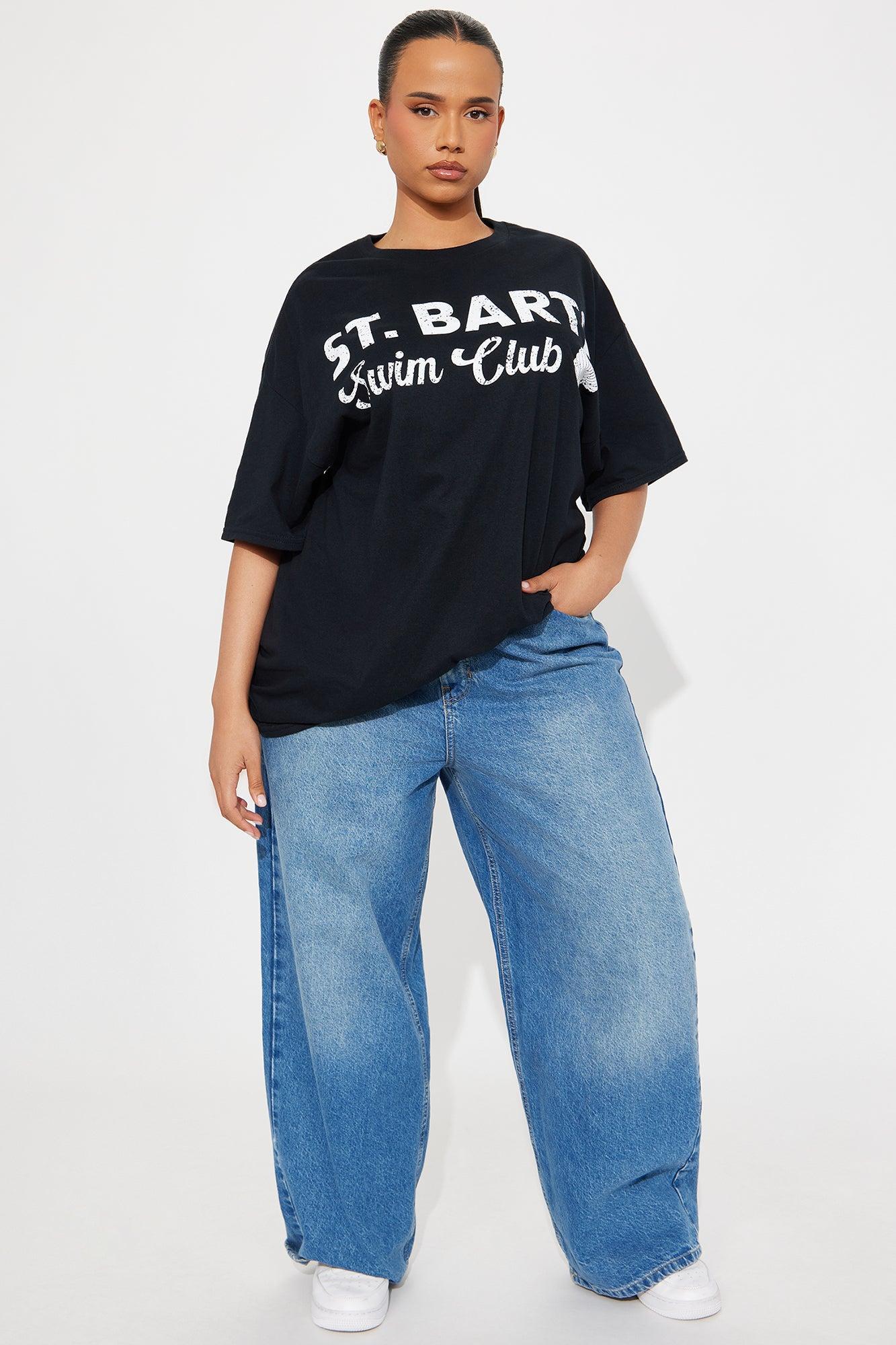 St. Barts Swim Club Oversized Tee - Black Product Image