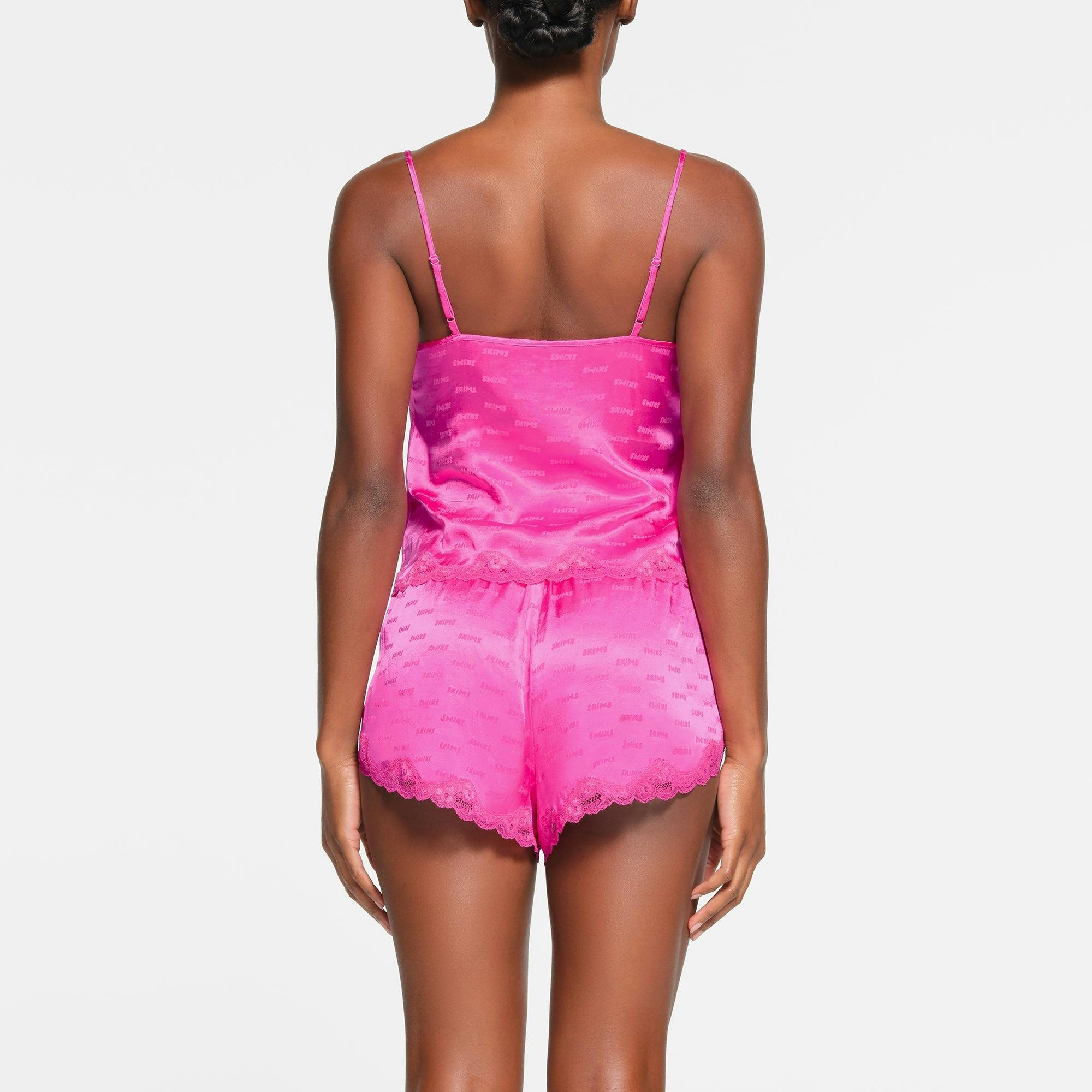 SKIMS JACQUARD LACE CAMI | HOT PINK Product Image