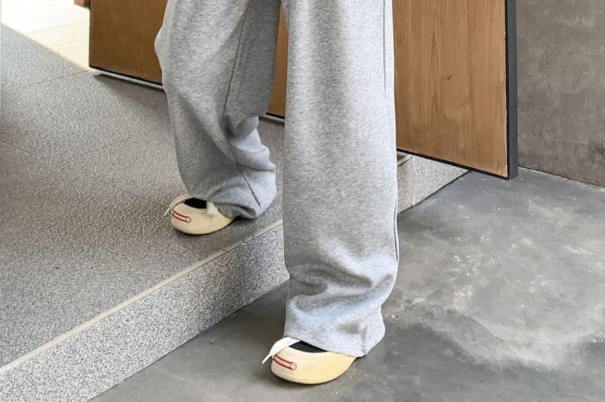 Drawstring Waist Wide Leg Sweatpants Product Image