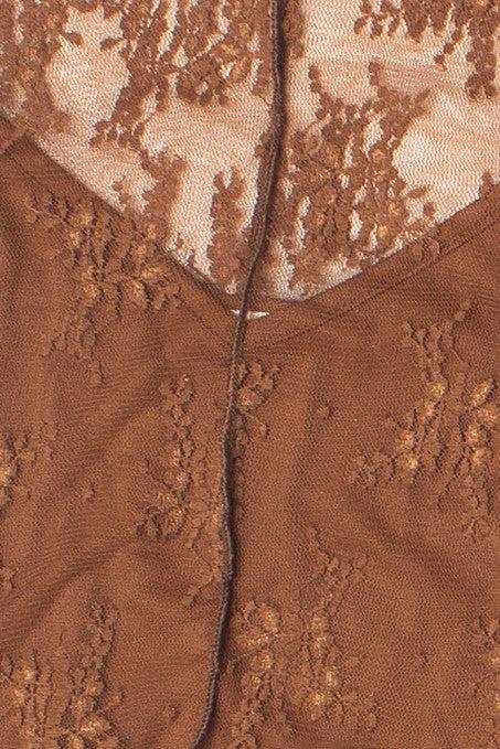 Long Sleeve Mesh Lace Top With Cami Product Image