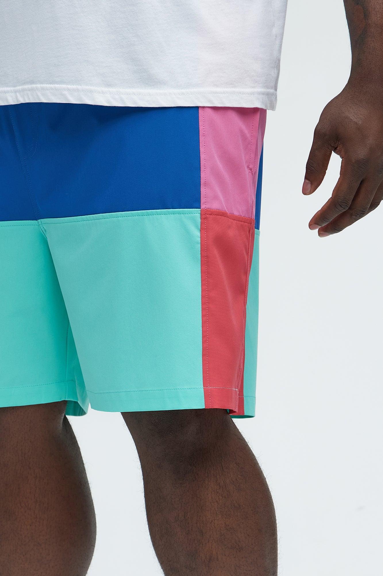 Swim And Surf Colorblock Swim Mid Trunk - Blue Product Image