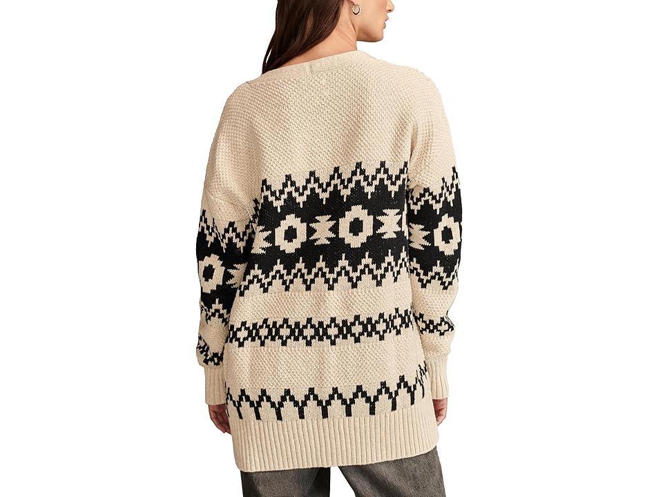 Lucky Brand Southwest Cacoon Cardi (Neutral Southwest Print) Women's Clothing Product Image