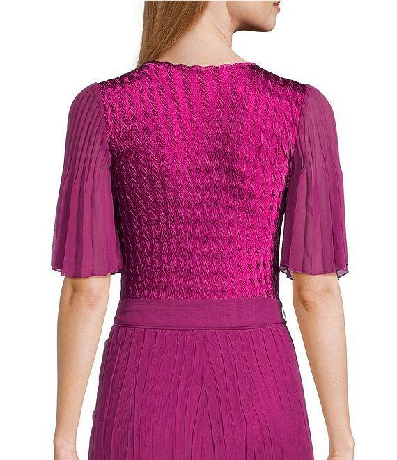 Komarov Square Neck Tiered Bottom Chiffon Sleeve Gown Product Image