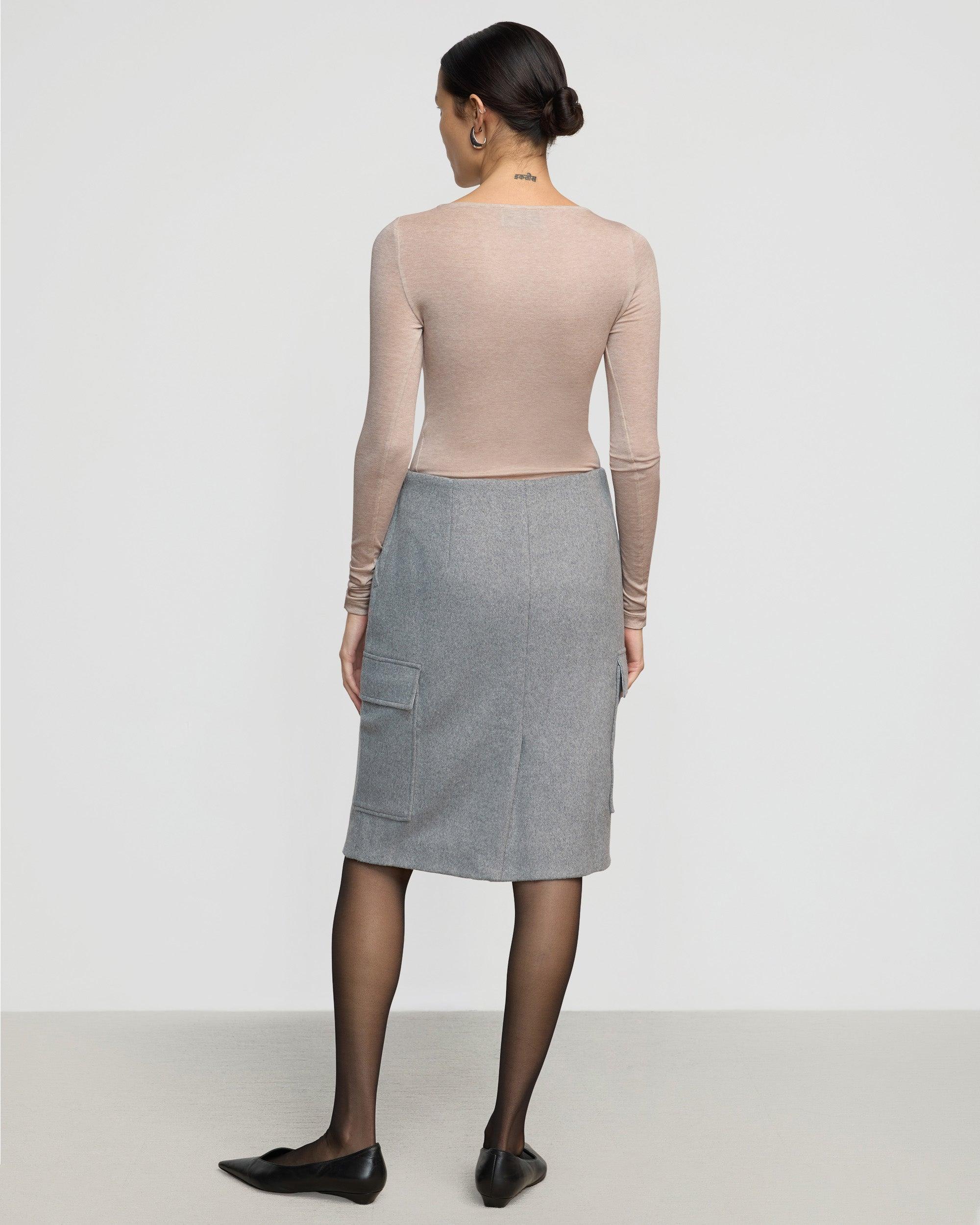Felicia Wool Utility Midi Skirt Product Image