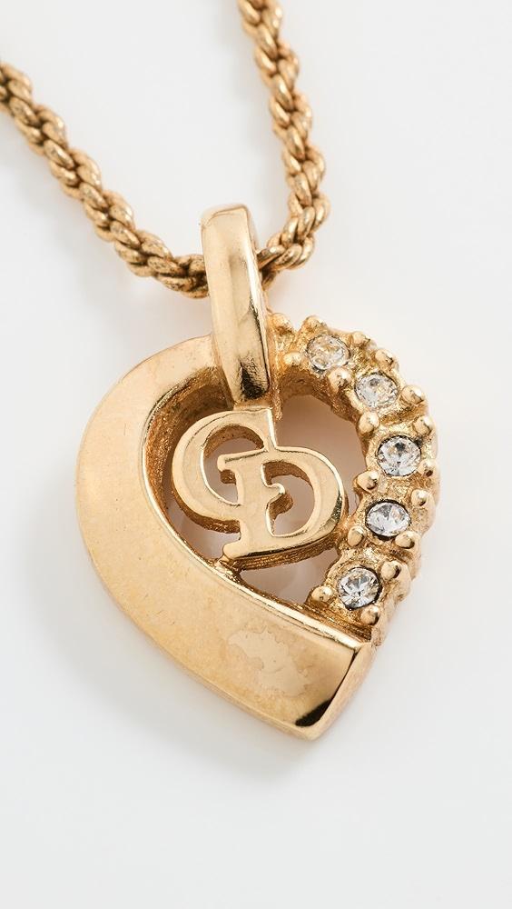 What Goes Around Comes Around Dior Gold Crystal CD Necklace | Shopbop Product Image