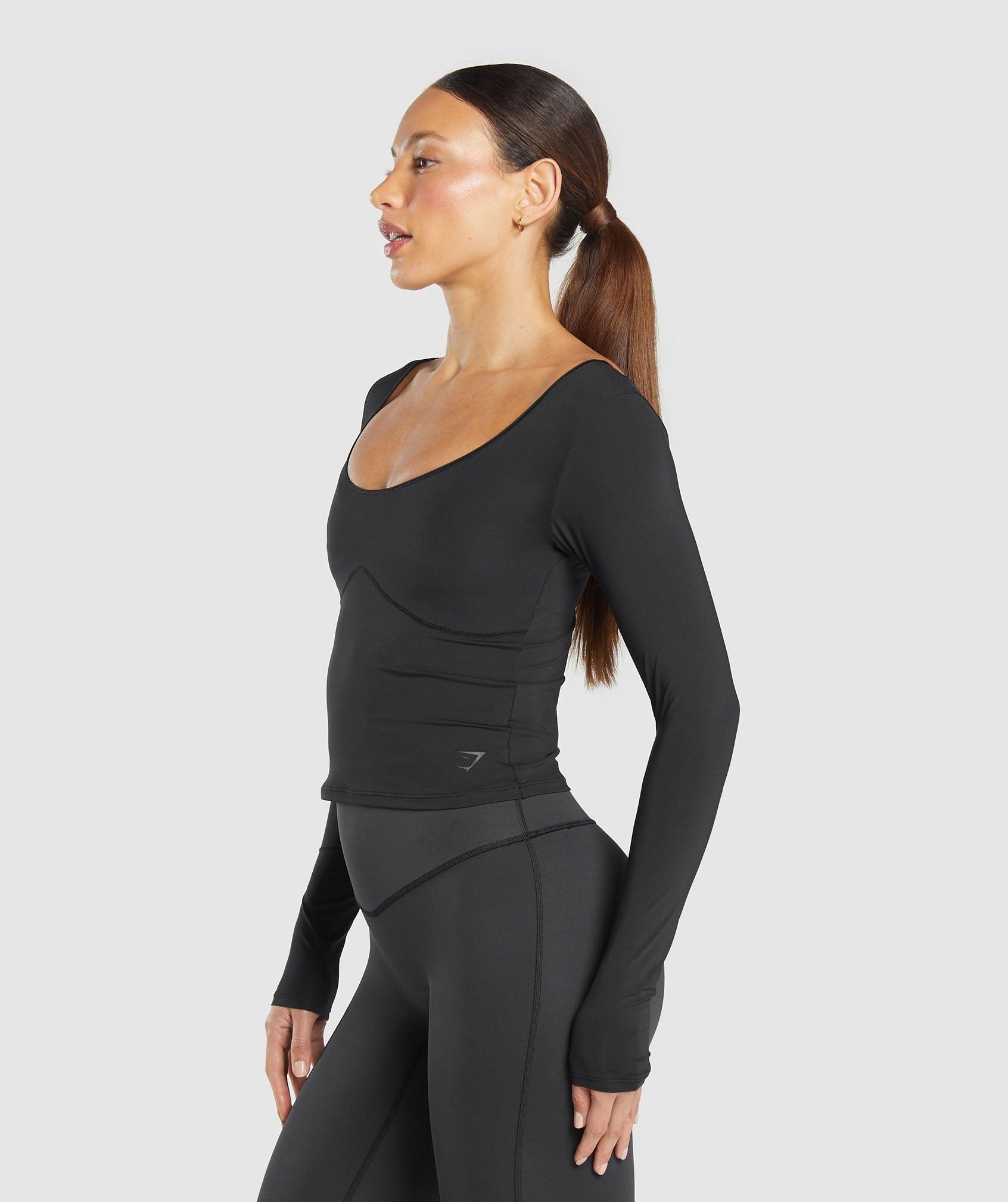Gymshark Elevate Long Sleeve Top - Black Female Product Image