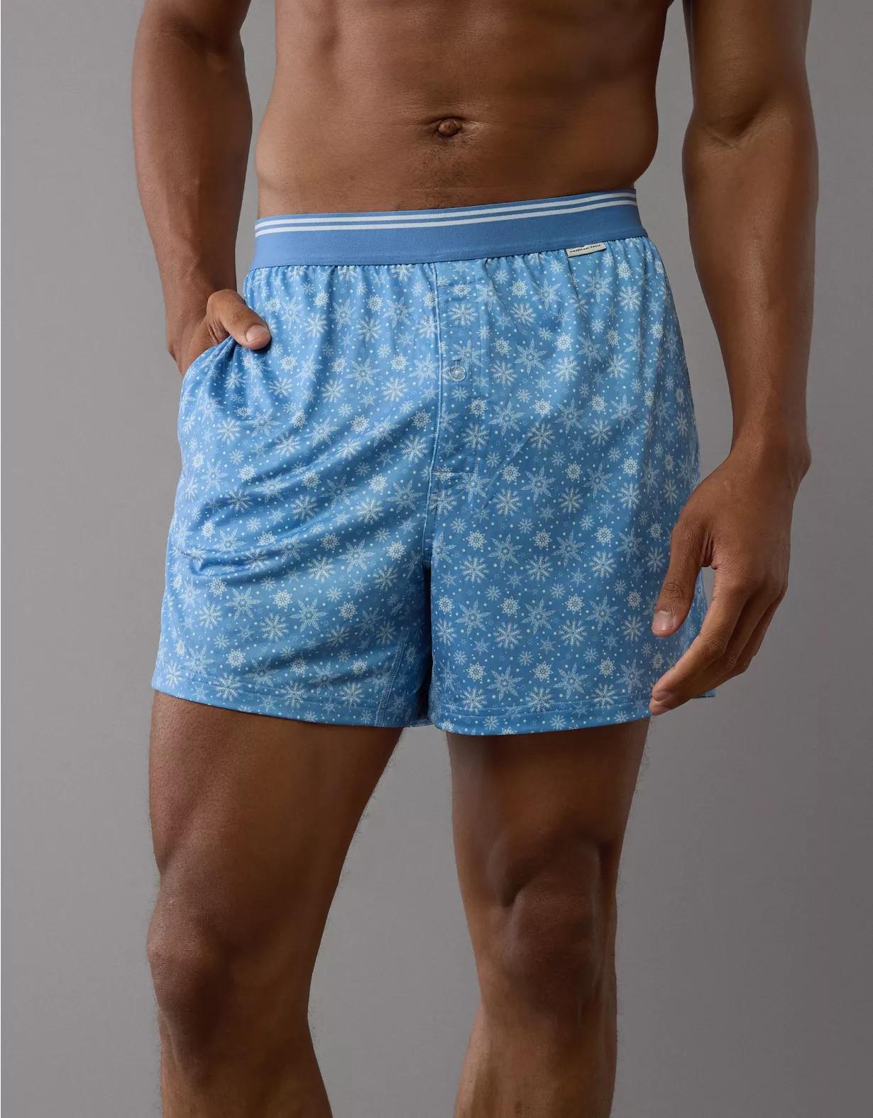 AEO Men's Tiny Snowflakes Ultra Soft Pocket Boxer Short Product Image