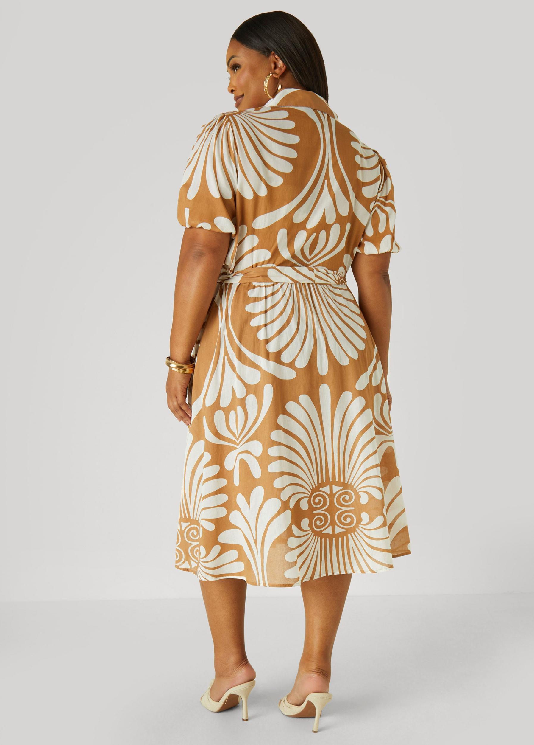Swirl Print Midaxi Shirtdress Product Image