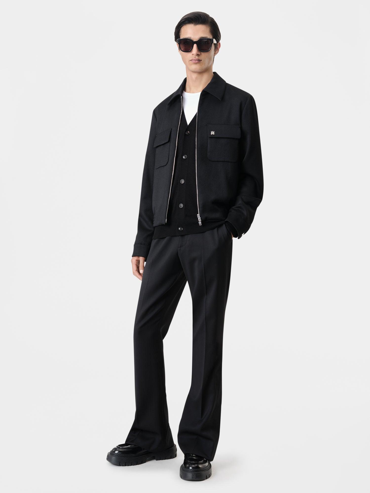 DOUBLE POCKET ZIP BLOUSON-BLACK Male Product Image