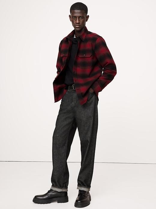 Standard-Fit Heavyweight Flannel Overshirt Product Image