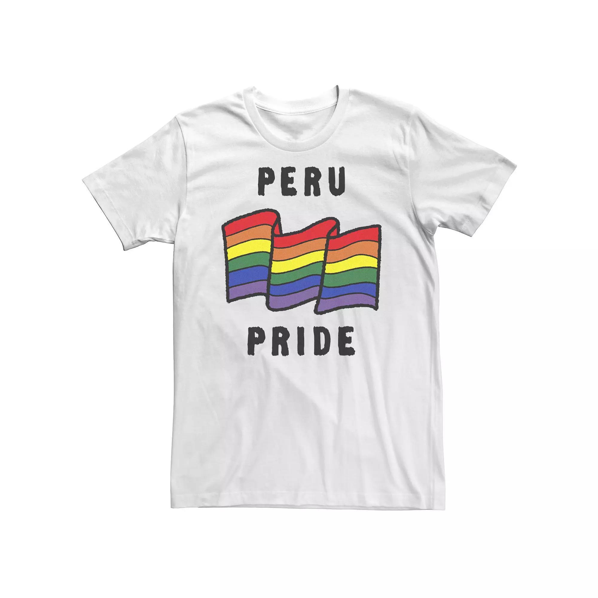 Big & Tall Fifth Sun Peru Pride Sketched Flag Tee, Men's, Size: 5XL, White Product Image