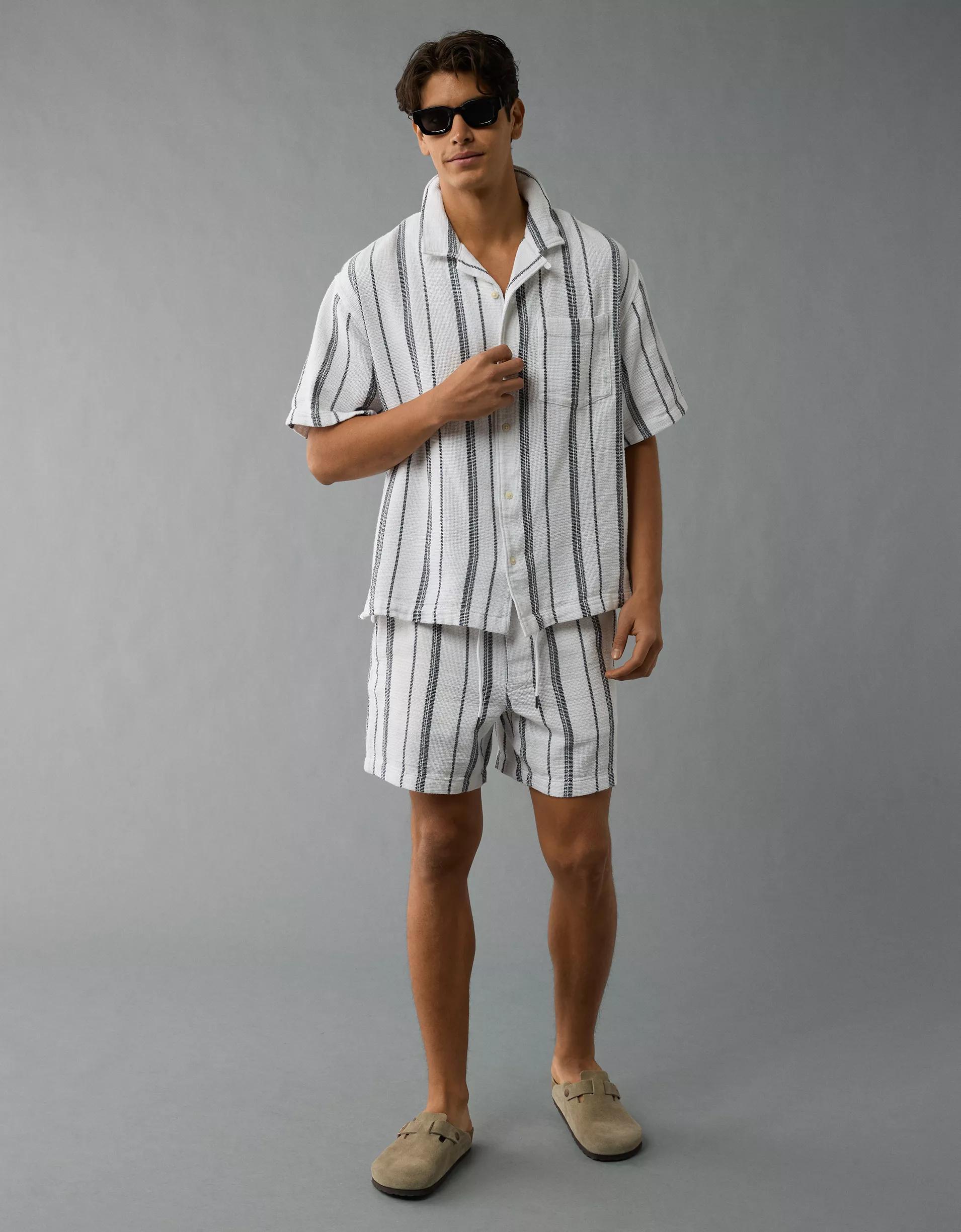AE Poolside Striped Button-Up Shirt Product Image