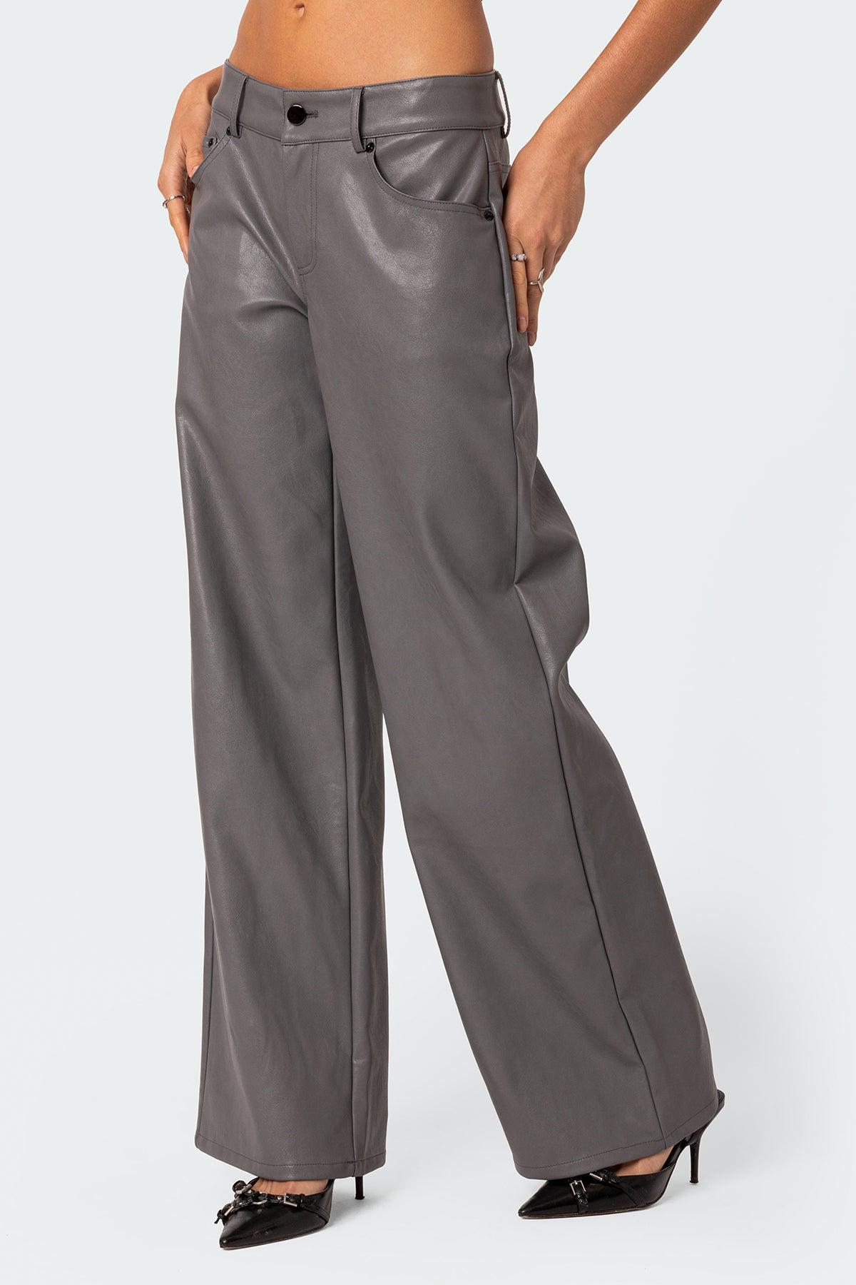 Faux Leather Straight Leg Pants Product Image