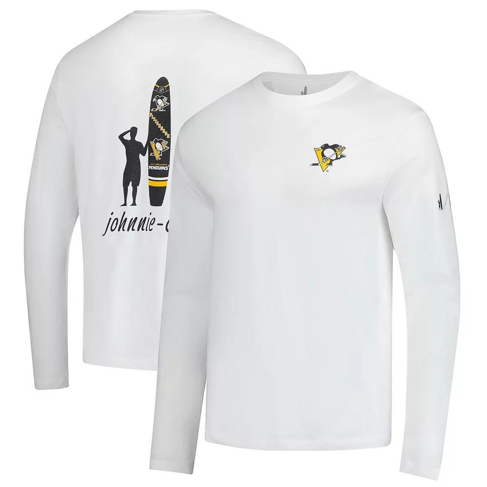 Men's johnnie-O White Pittsburgh Penguins Adam Long Sleeve T-Shirt,  Product Image