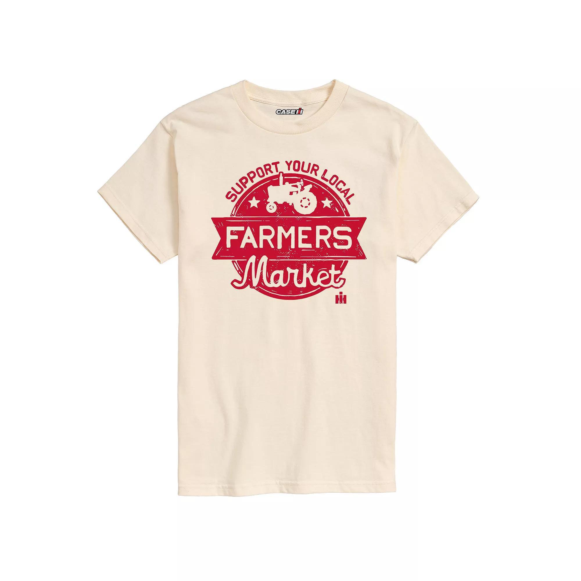 Men's Case IH Support Local Farmers Market Graphic Tee, Size: Small, Beige Product Image