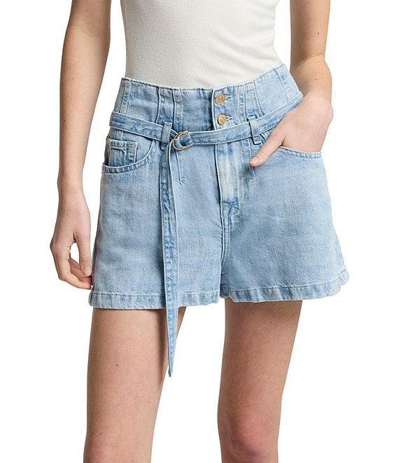 7 For All Mankind High Rise Belted Shorts Product Image