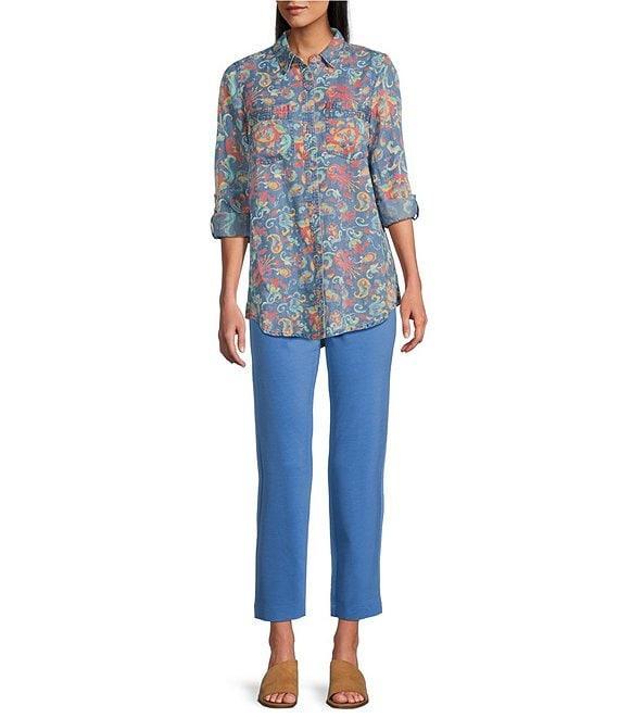 Intro Stella Breezy Knit Slimming Comfort Waist Pull-On Ankle Pants Product Image