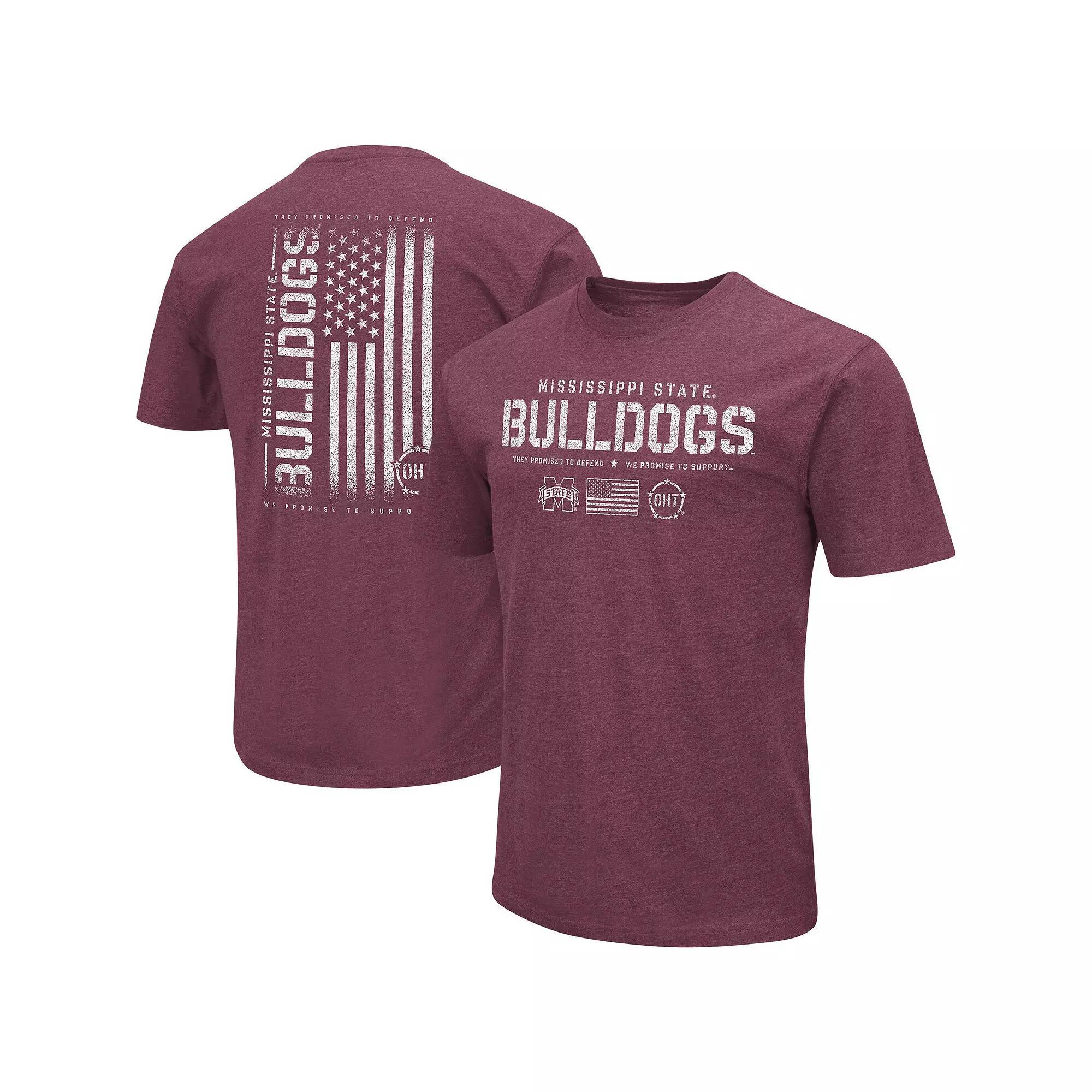 Men's Colosseum Heather Maroon Mississippi State Bulldogs OHT Military Appreciation Flag 2.0 T-Shirt, Size: 2XL, Mst Red Product Image