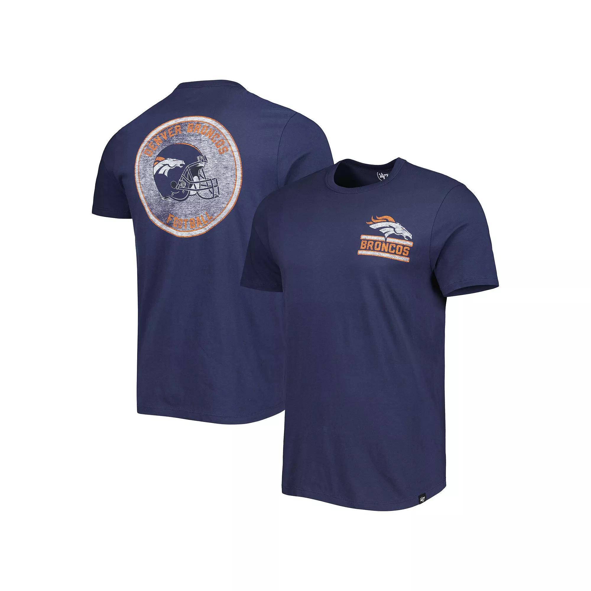 Men's '47 Navy Denver Broncos Open Field Franklin T-Shirt,  Product Image